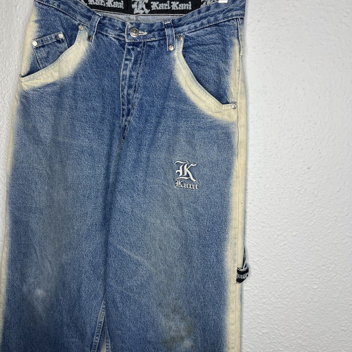 Karl Kani × Vintage Vintage Karl Kani Washed Jeans Y2K Rap Baggy Fit Size US 33 - 5 Thumbnail