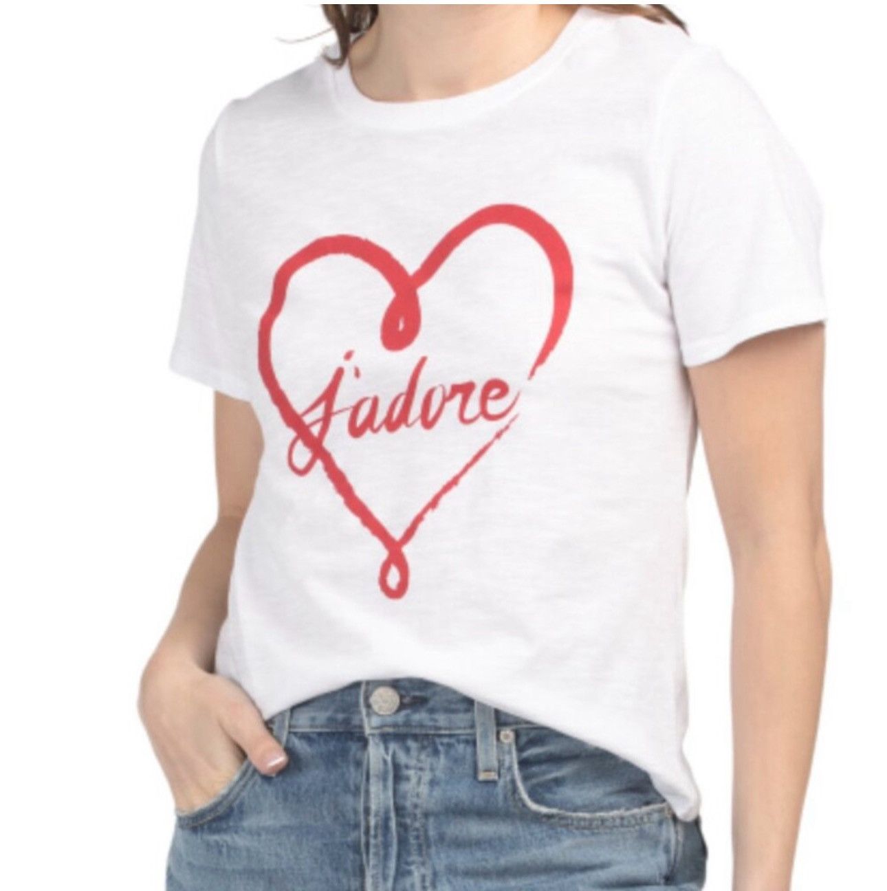 Cinq a Sept CINQ A SEPT J'adore Heart Shrunken Tee Size M / US 6-8 / IT 42-44 - 5 Thumbnail