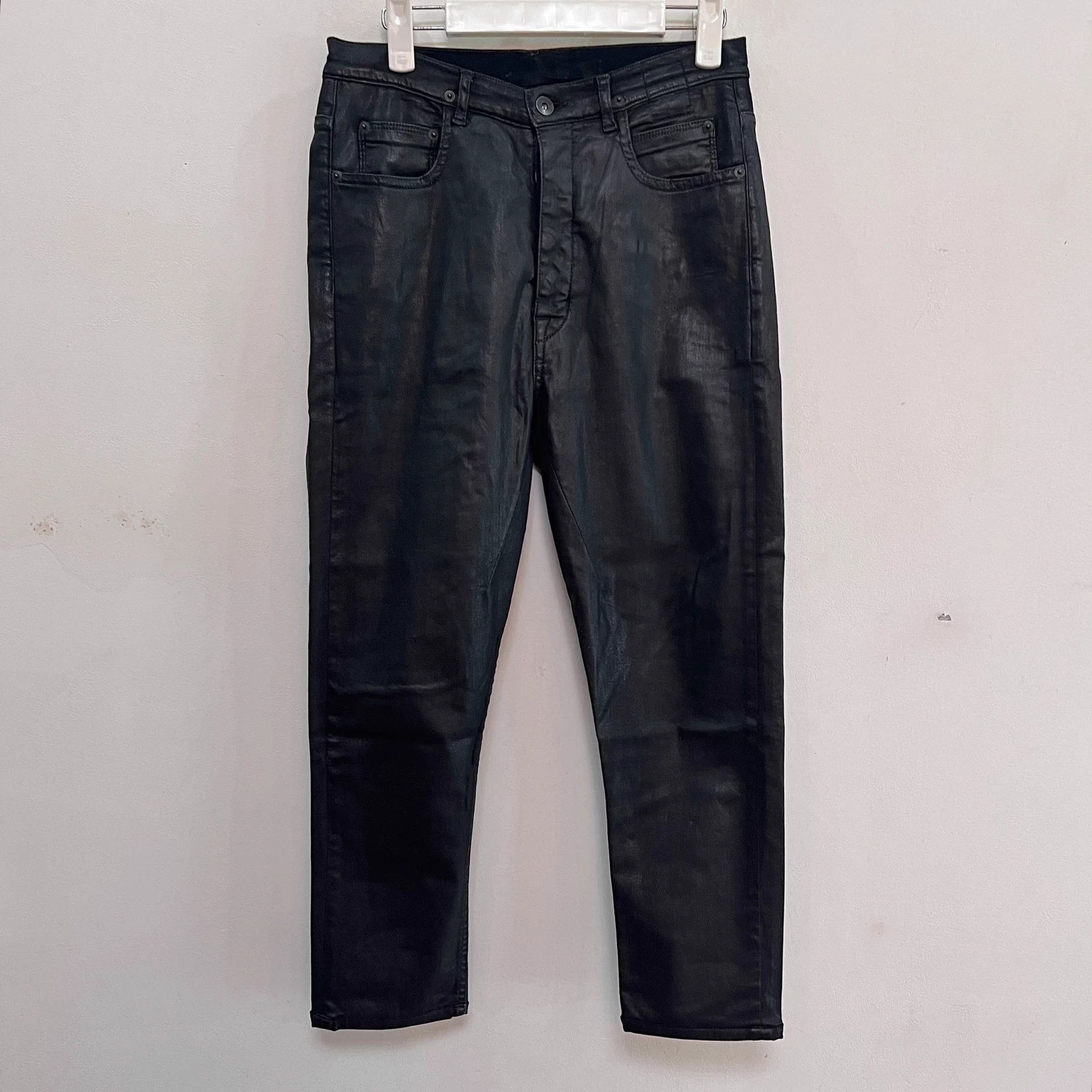 Rick Owens rickowens Double-Layer Thick Waxed Cropped Pants Size US 27 - 1 Thumbnail
