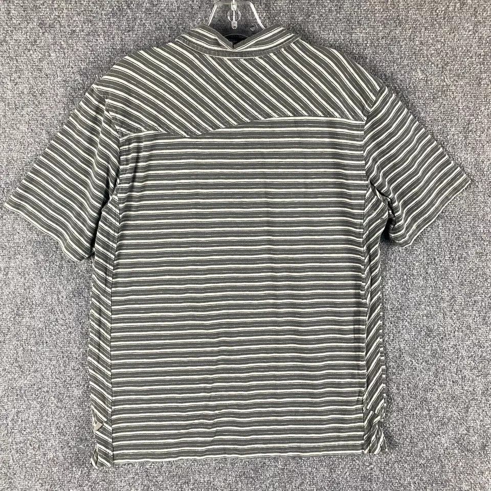 Rei REI Polo Shirt Men's Medium Striped Gray Casual Cotton Blend Size US M / EU 48-50 / 2 - 6 Thumbnail