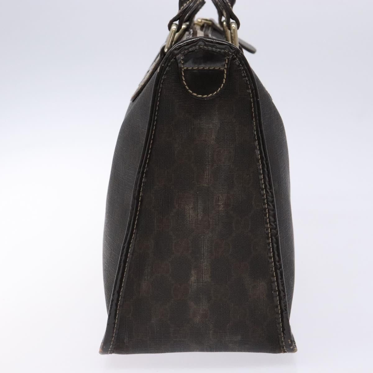 Gucci GUCCI GG Supreme Hand Bag Pvc Leather Gold Dark Brown Size ONE SIZE - 5 Thumbnail