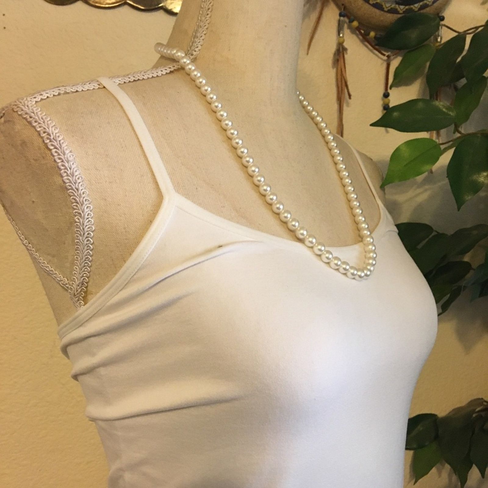 Vintage Vintage high shine white plastic pearl necklace Size ONE SIZE - 2 Thumbnail