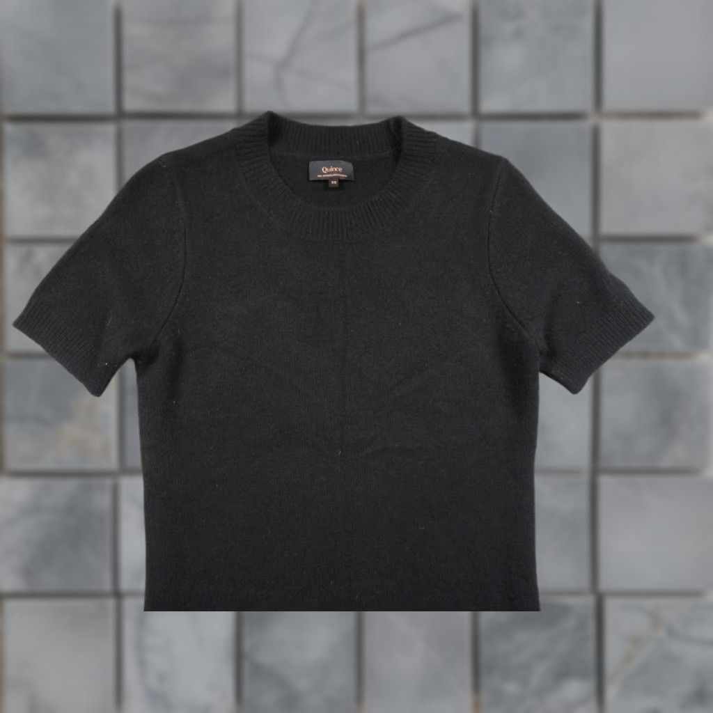 Quince Quince Dress Womens XSmall Black Mini Mongolian Cashmere Short Sleeve Ladies Size 28" / US 6 / IT 42 - 1 Thumbnail
