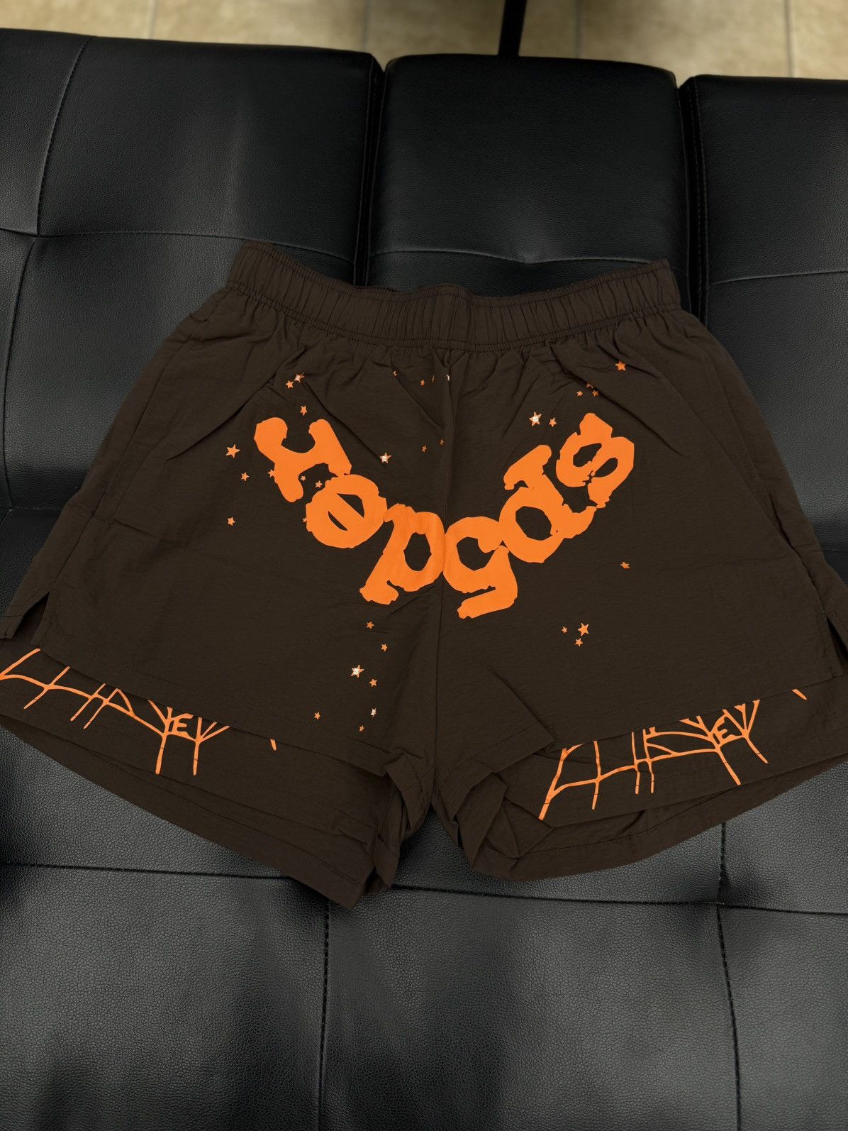 Sp5der Sp5der Double Layer WEB Shorts Size S (NEW) Brown Size US 29 - 1 Thumbnail
