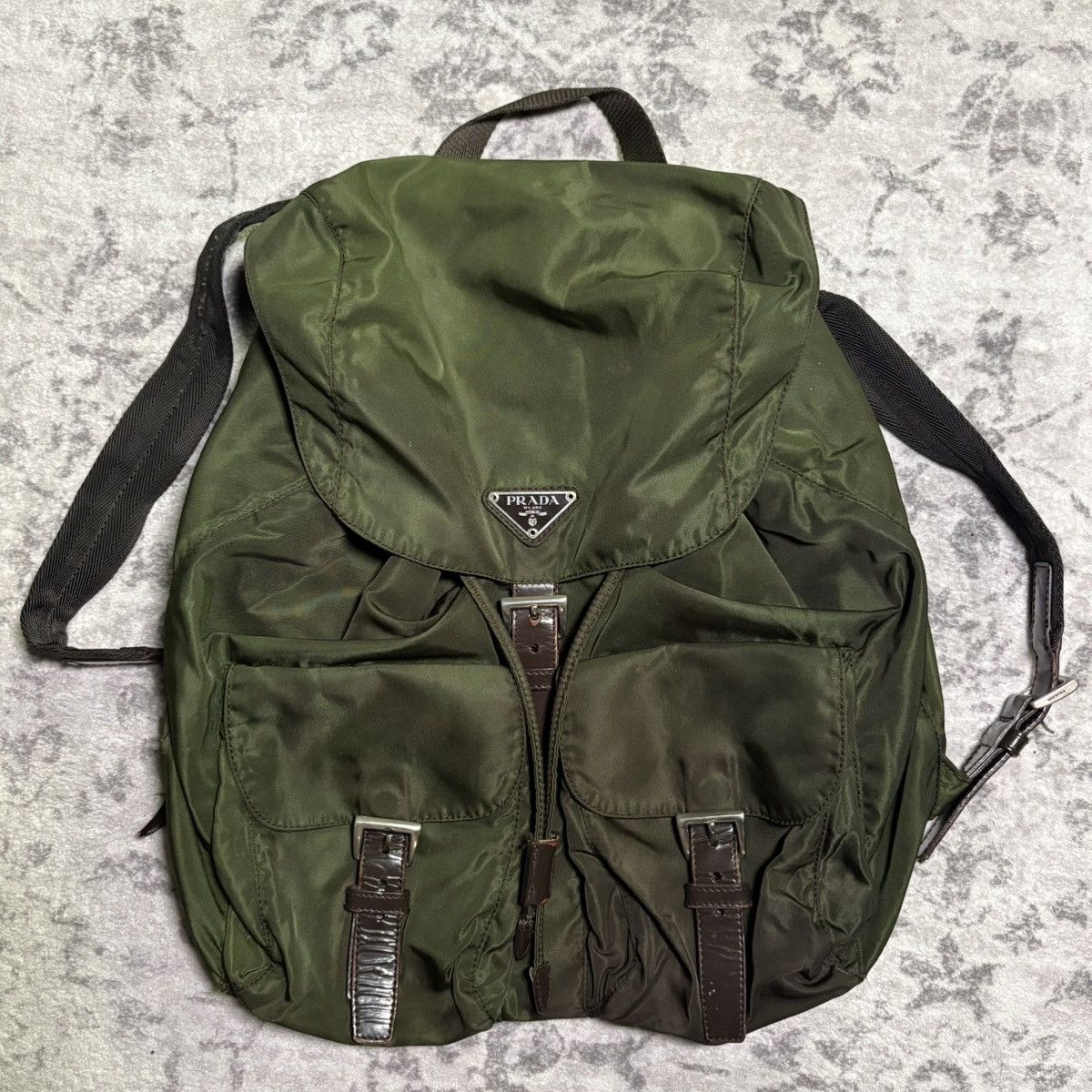 Prada Prada Milano Ebano Nylon Backpack Green Size ONE SIZE - 1 Thumbnail