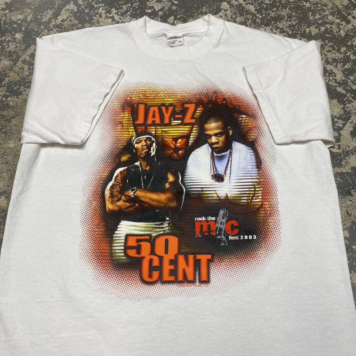 Rap Tees × Vintage Vintage Jay Z & 50 Cent Rock The Mic Fest Hip Hop Rap Tshirt Size US L / EU 52-54 / 3 - 5 Thumbnail