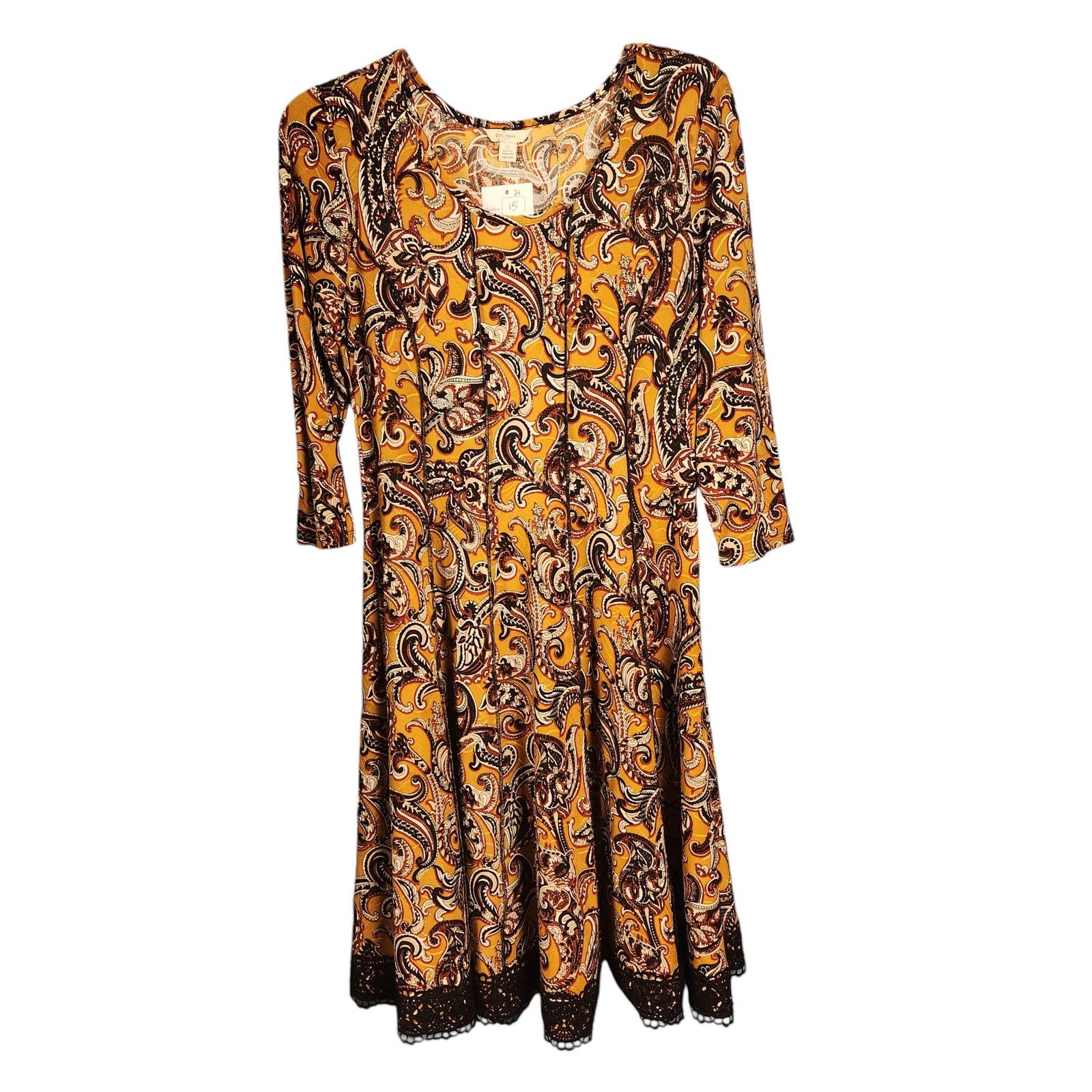 Other Cato Size Small Mustard Paisley Dress Size S / US 4 / IT 40 - 1 Thumbnail