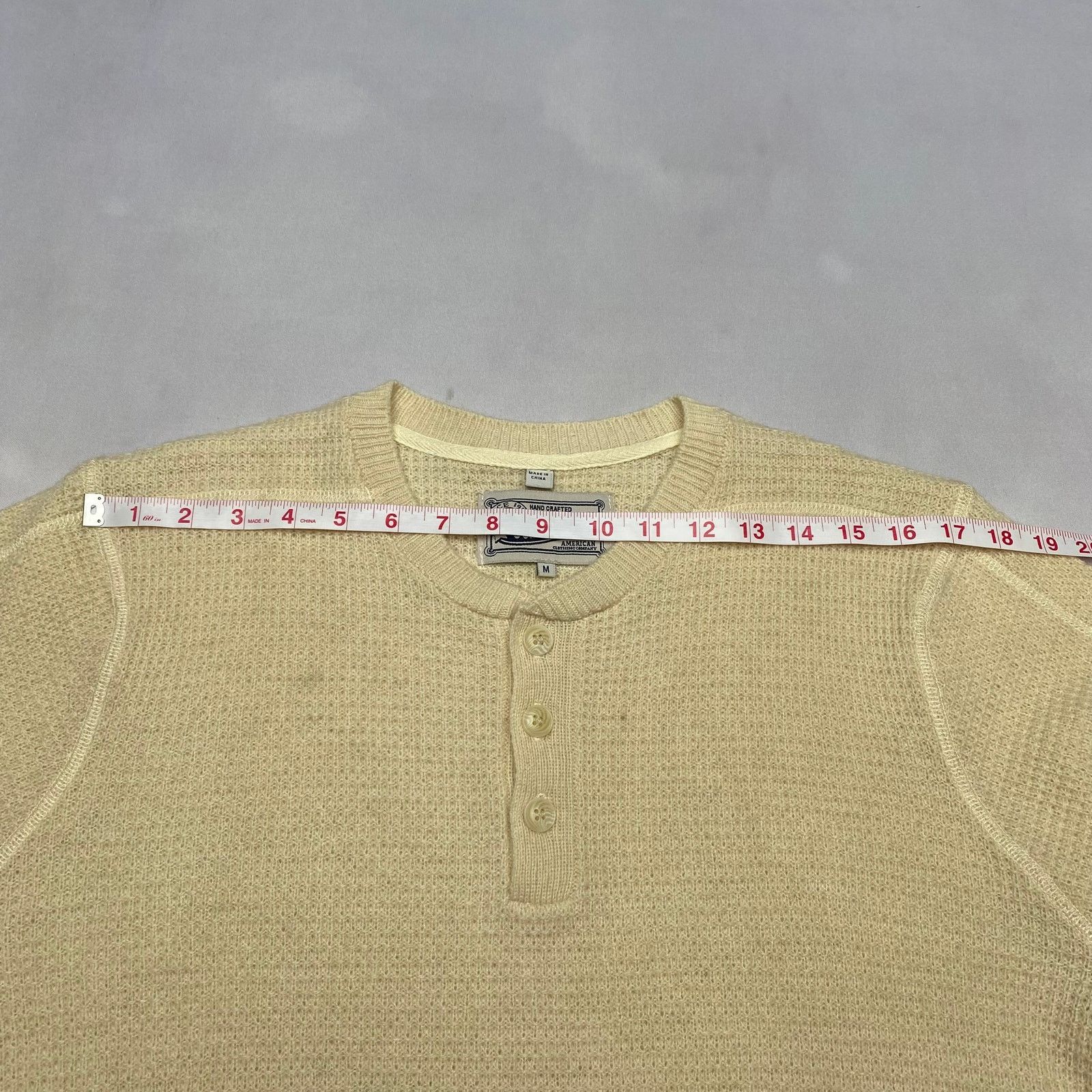 Schott Schott Button Henley Wool Waffle Thermal Sweater Men's M Size US M / EU 48-50 / 2 - 9 Thumbnail