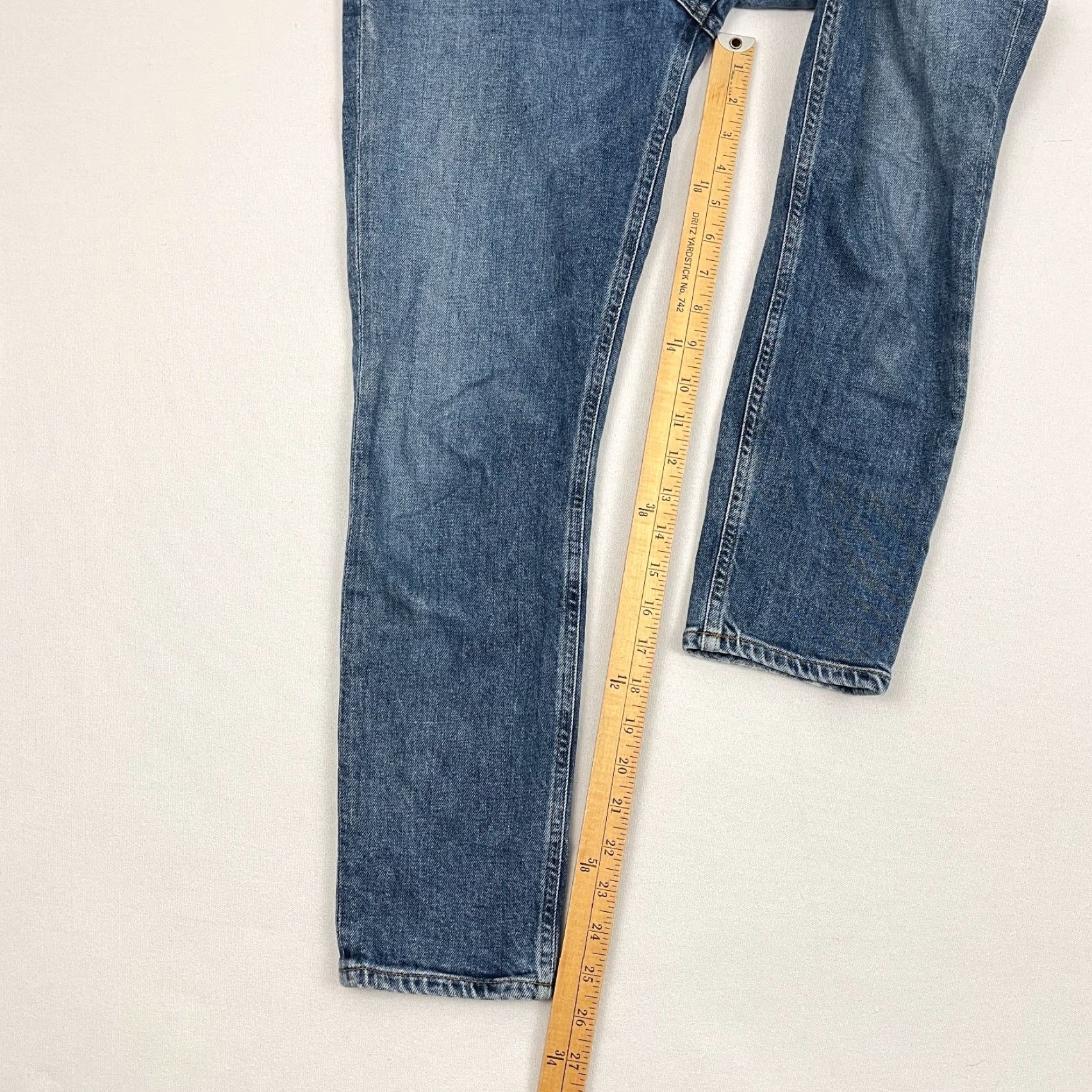 Agolde AGOLDE Nico Jeans Slim High Rise Blue Denim Stretch Button Fly W28 L26 Women Size 28 Straight Inseam 26 Solid Pattern Vintage No Size 28" / US 6 / IT 42 - 6 Thumbnail