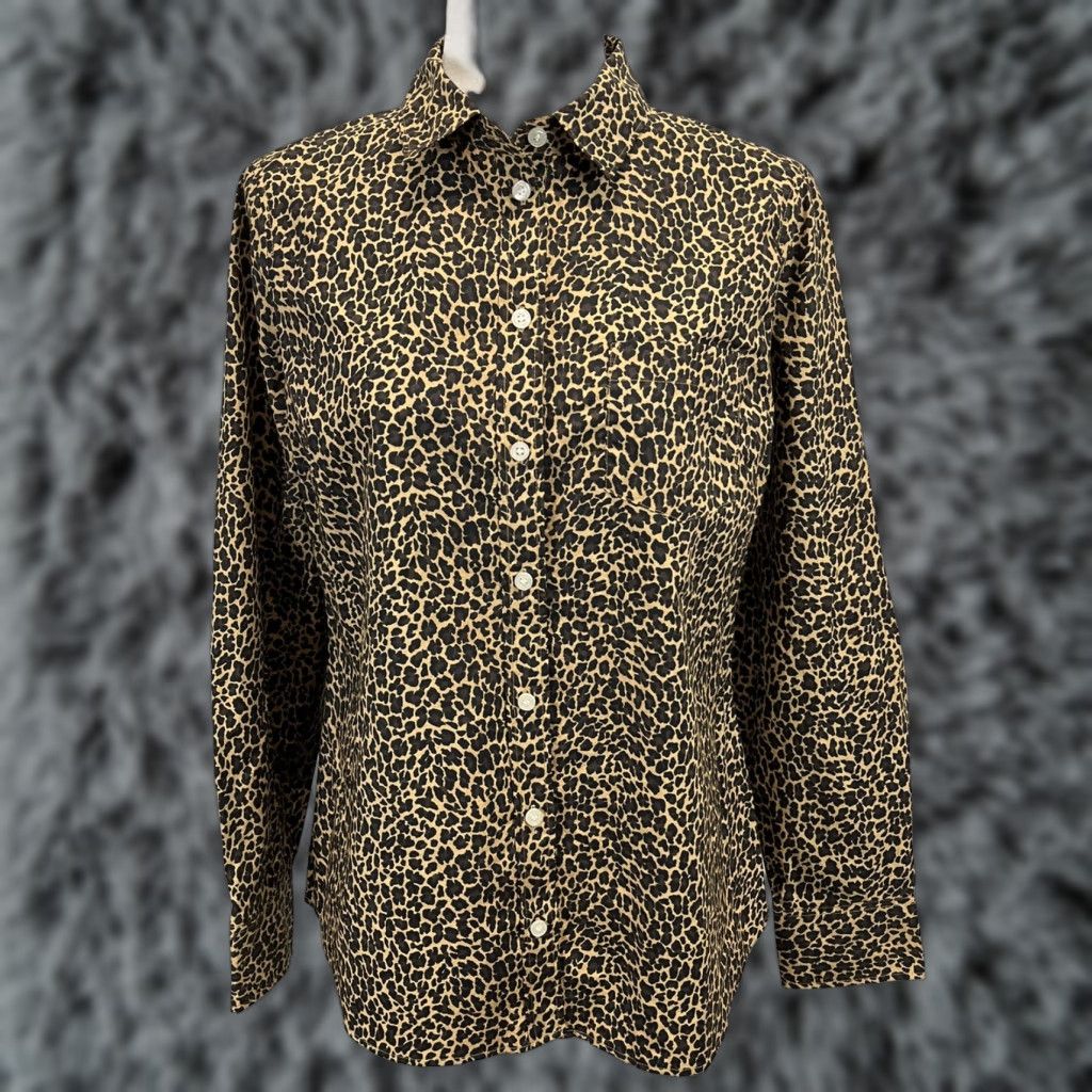 J.Crew Womens J. Crew Button up Shirt Sz M VGUC Animal Print Leopard Cotton Size M / US 6-8 / IT 42-44 - 1 Thumbnail