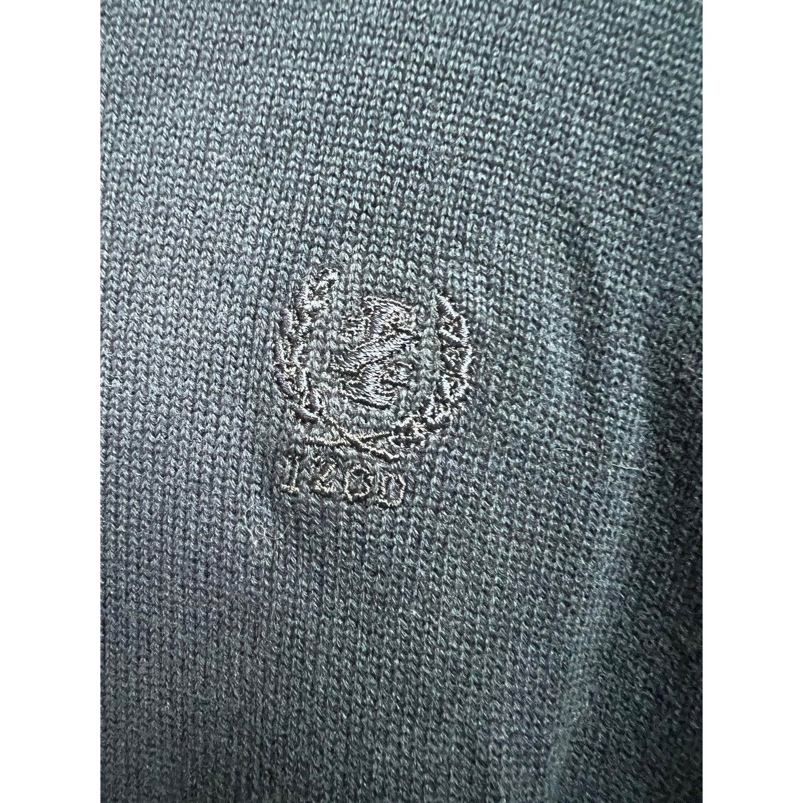 Izod IZOD Men's V-Neck Sweater Navy Blue Large Cotton Size US L / EU 52-54 / 3 - 7 Thumbnail