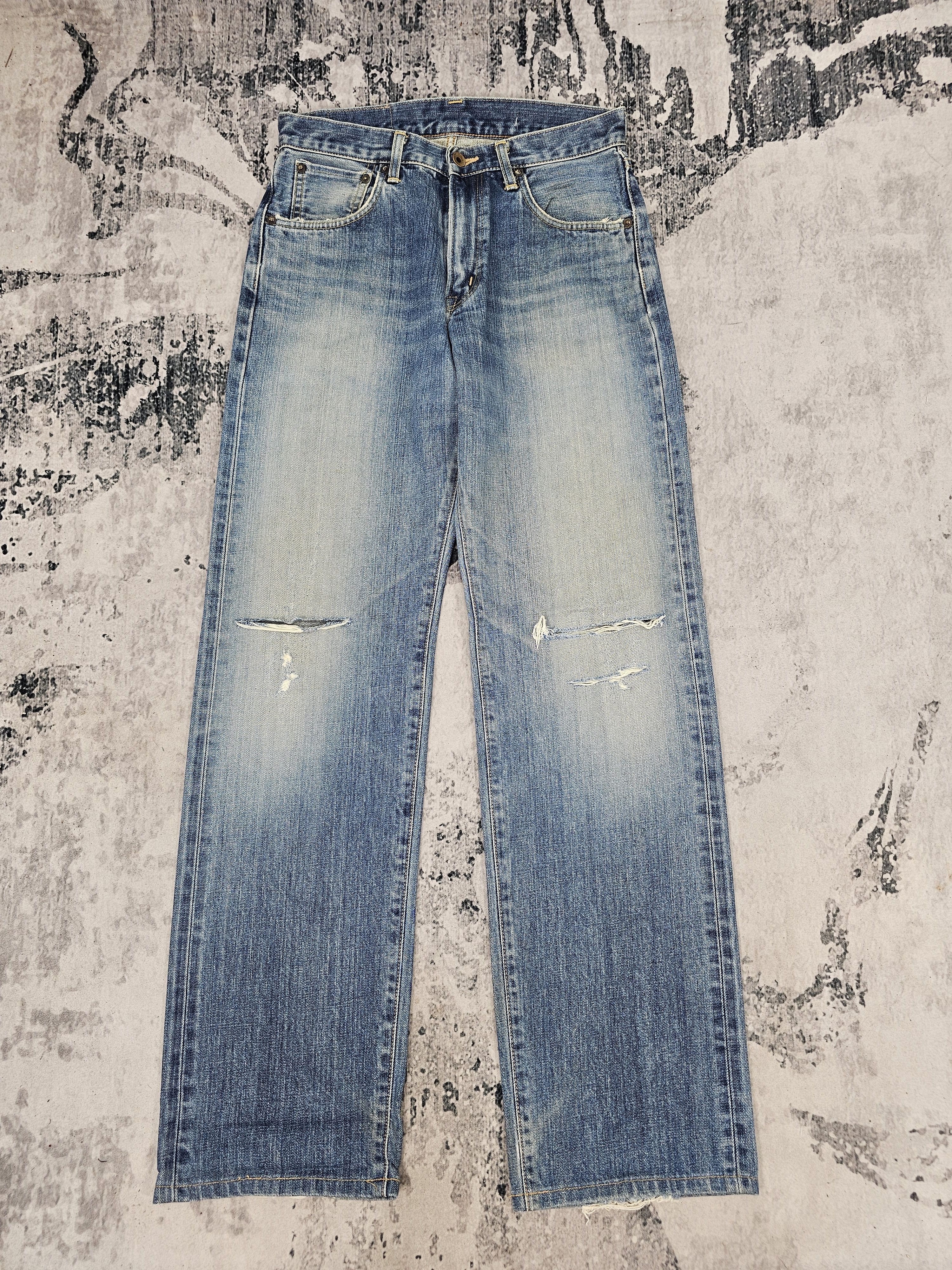 Edwin EDWIN 505 X Selvedge Redline Faded Ripped Jeans JB0316 Size US 30 / EU 46 - 1 Thumbnail