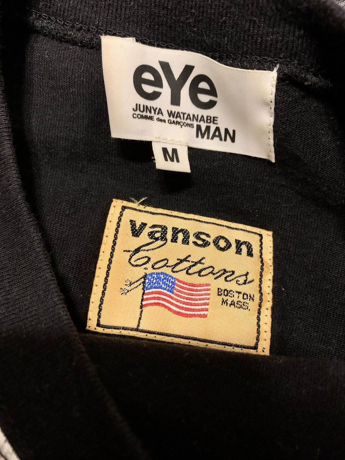 Japanese Brand Junya Watanabe x Vanson Leathers 3/4 Black Long Sleeve Tee Size US M / EU 48-50 / 2 - 5 Thumbnail
