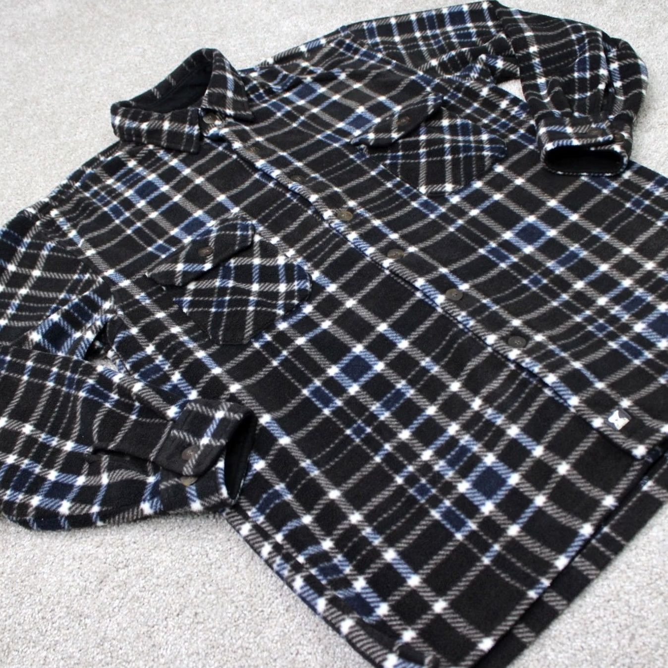 Vintage Juneau Fleece Shacket Mens Large Brown/Blue Plaid Long Sleeve Button-Up Shirt Size US L / EU 52-54 / 3 - 5 Thumbnail