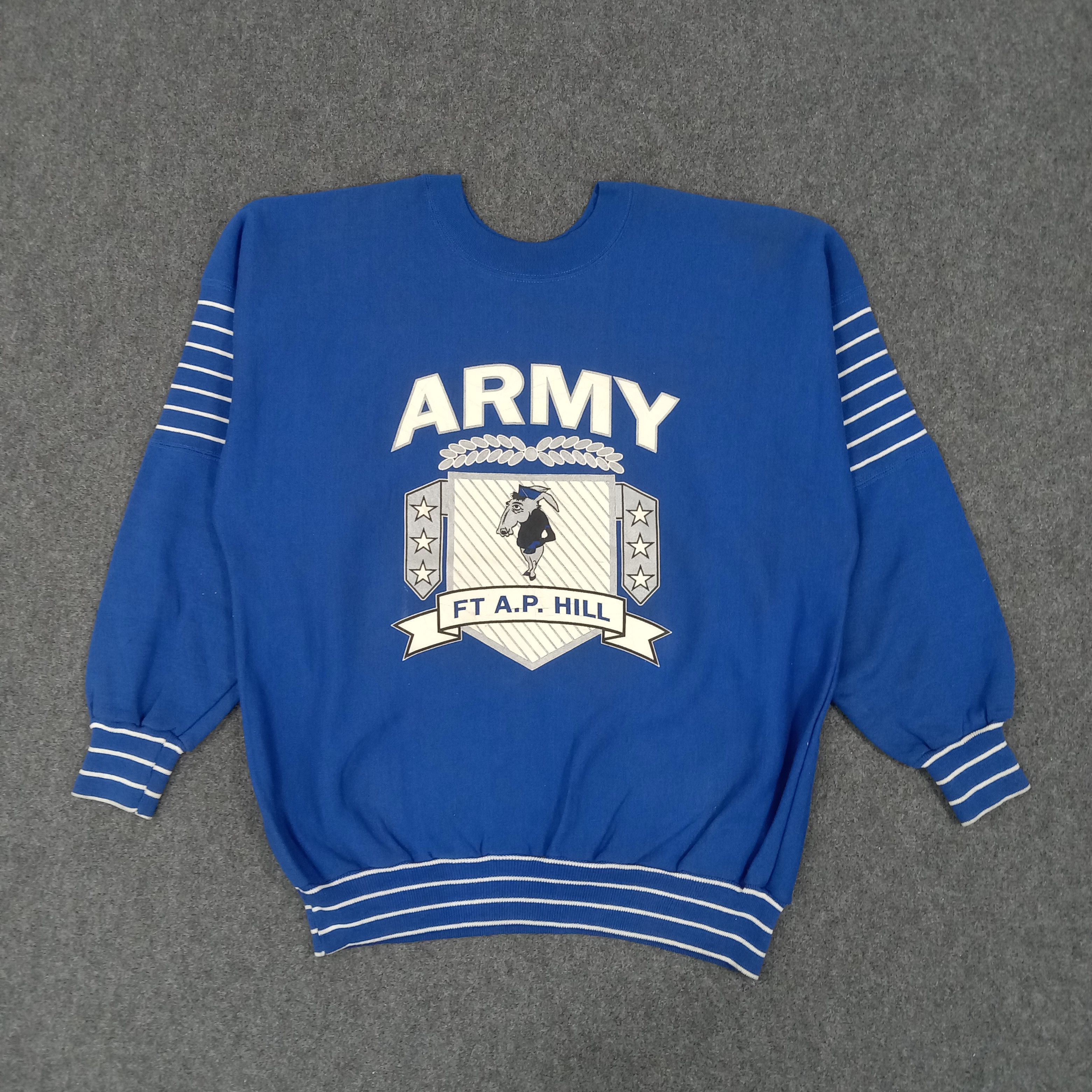 Vintage Vintage 90's Army Ft A.P. Hill American Sweatshirt Size US XXL / EU 58 / 5 - 1 Thumbnail