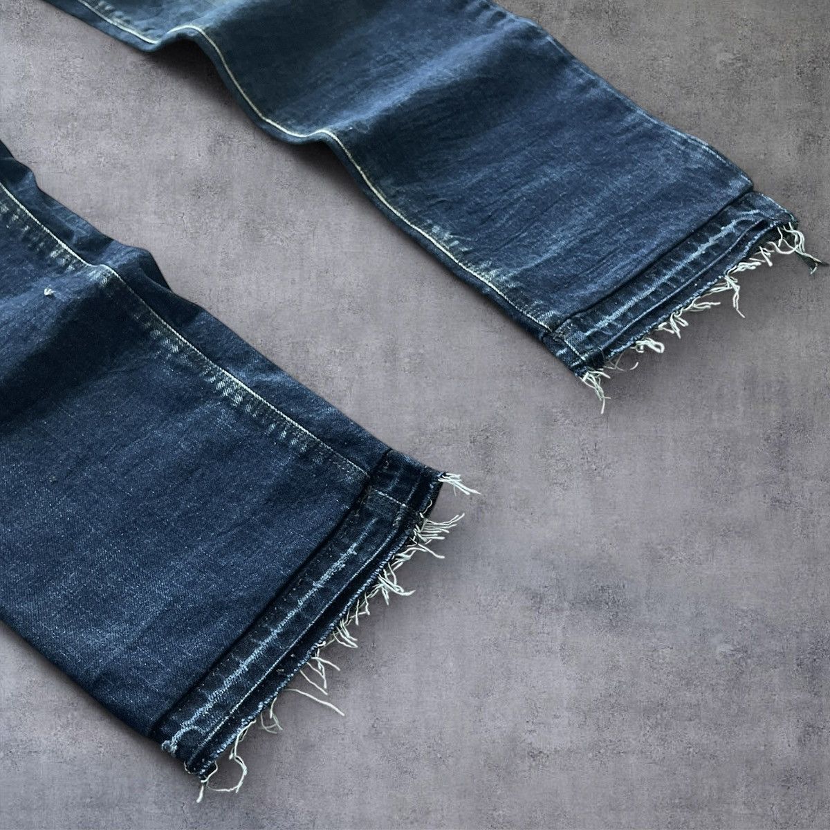 Other Dark Blue Distressed Flared Jeans Size US 36 / EU 52 - 4 Thumbnail