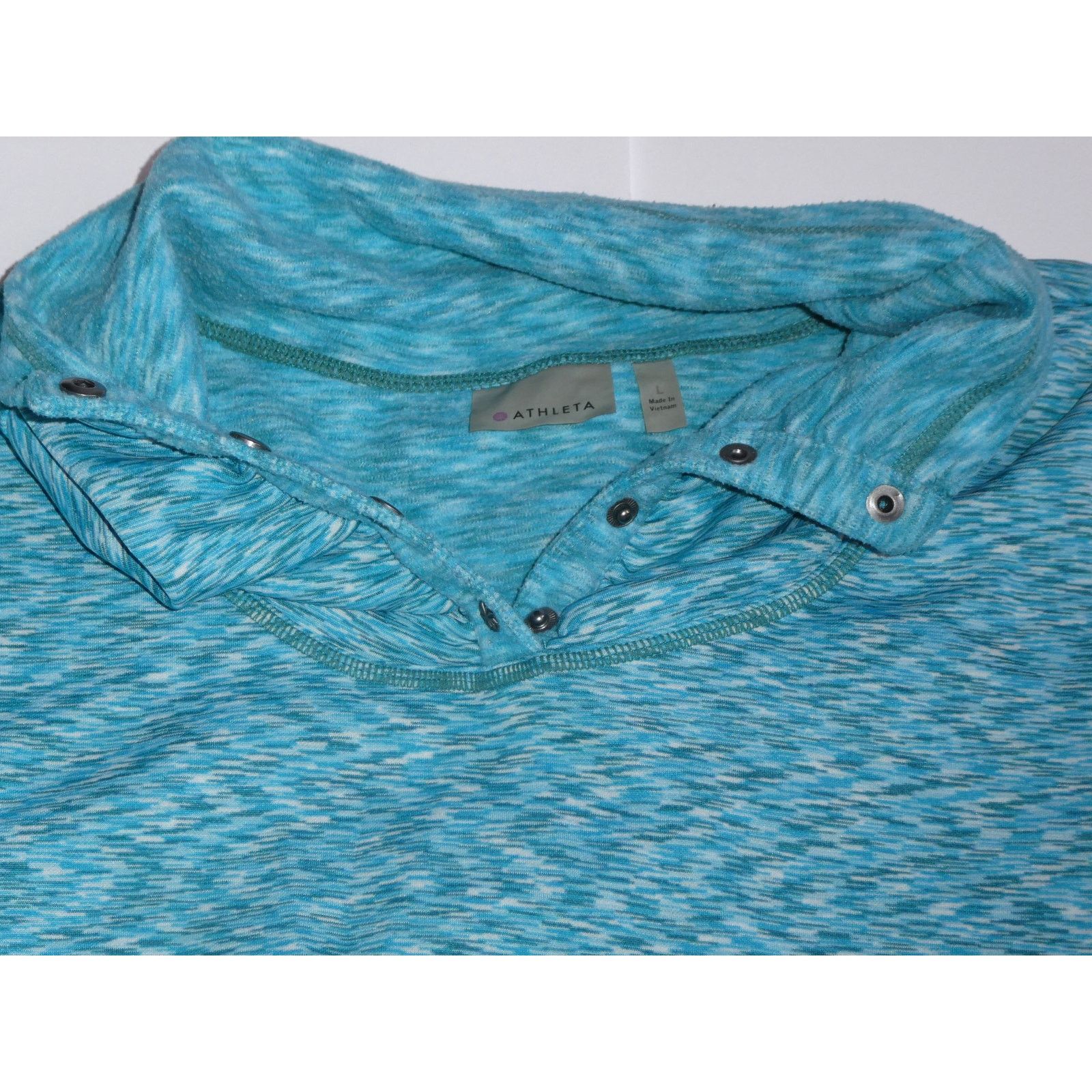 Athletic Propulsion Labs ATHLETA 1/4 button athletic therma top, teal, large Size L / US 10 / IT 46 - 2 Thumbnail