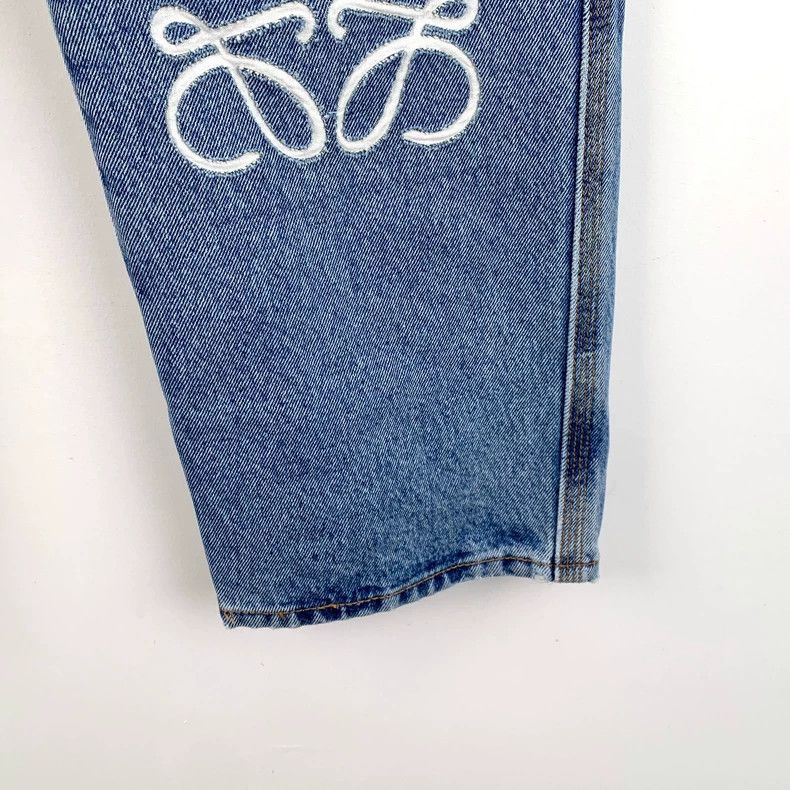 Loewe LOEWE Blue logo embroidered cotton casual jeans Size 25" / US 0 / IT 36 - 5 Thumbnail