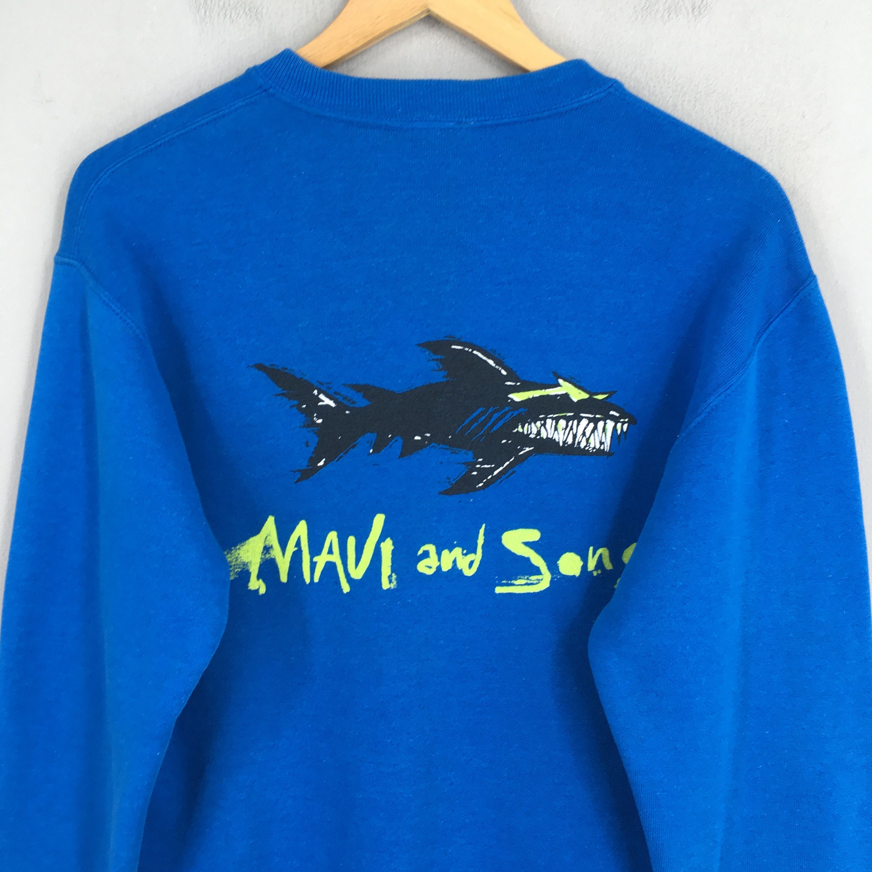 Maui and Sons × Vintage Vintage 90's Maui & Sons Blue Sweatshirt Small Size US S / EU 44-46 / 1 - 8 Thumbnail