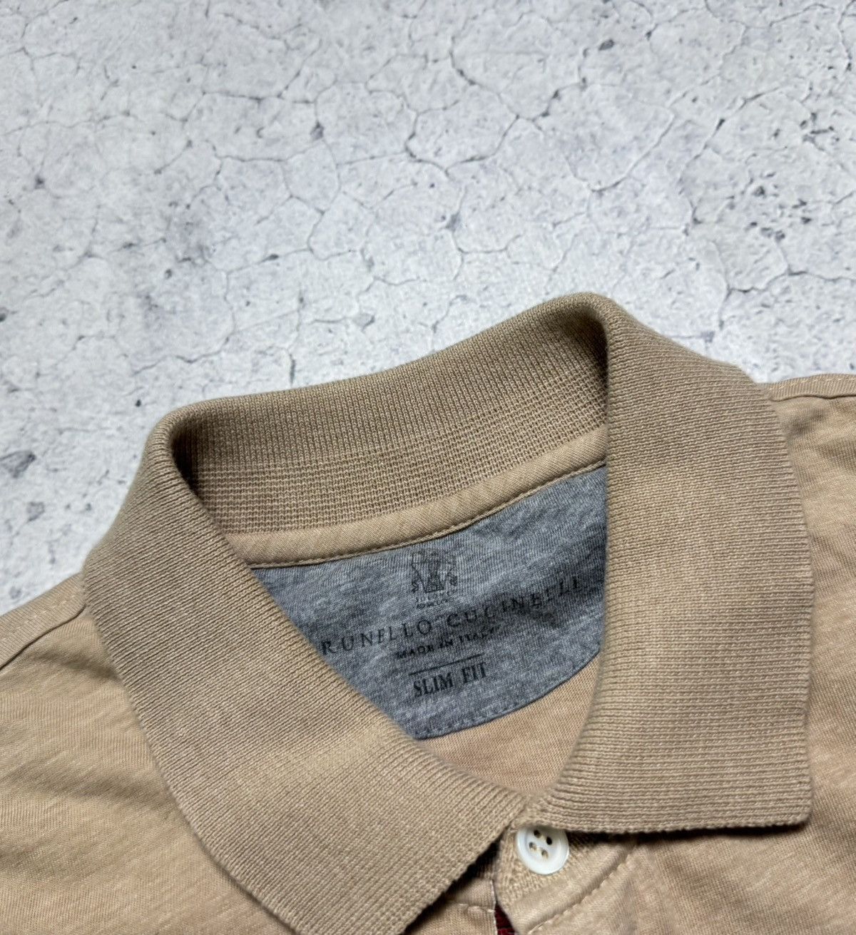 Brunello Cucinelli Brunello Cucinelli Luxury Polo Shirt Beige Rare Old Money Size US XS / EU 42 / 0 - 6 Thumbnail