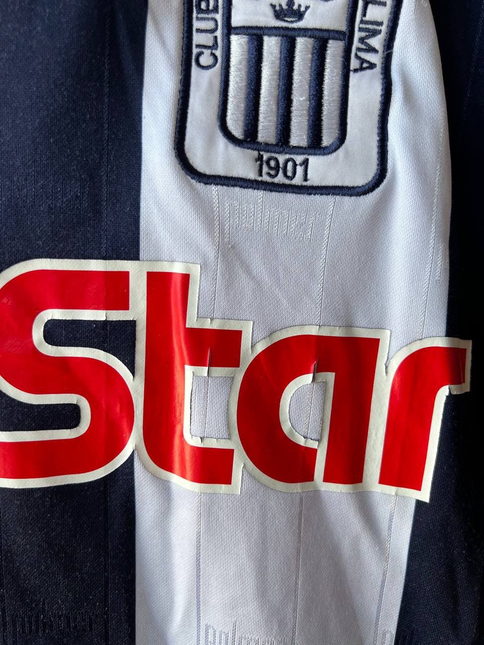 Vintage 1995 ALIANZA LIMA #10 MATCH WORN POLMER SOCCER JERSEY SHIRT Size US L / EU 52-54 / 3 - 9 Thumbnail