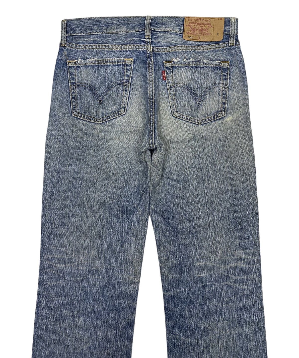 Levi's LEVIS 501 VINTAGE DISTRESSED DENIM JEANS Size 29" - 6 Thumbnail