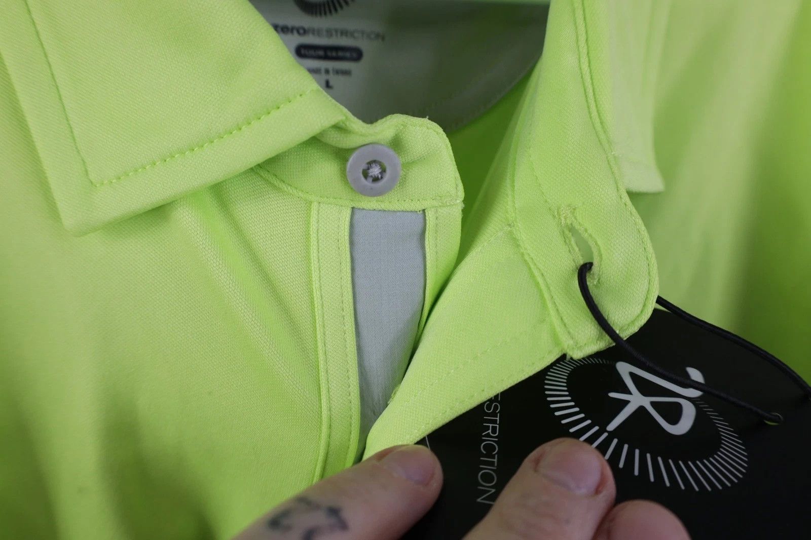 Vintage New Zero Restriction Forged Collared Golf Golfing Polo Lime Size US L / EU 52-54 / 3 - 7 Thumbnail