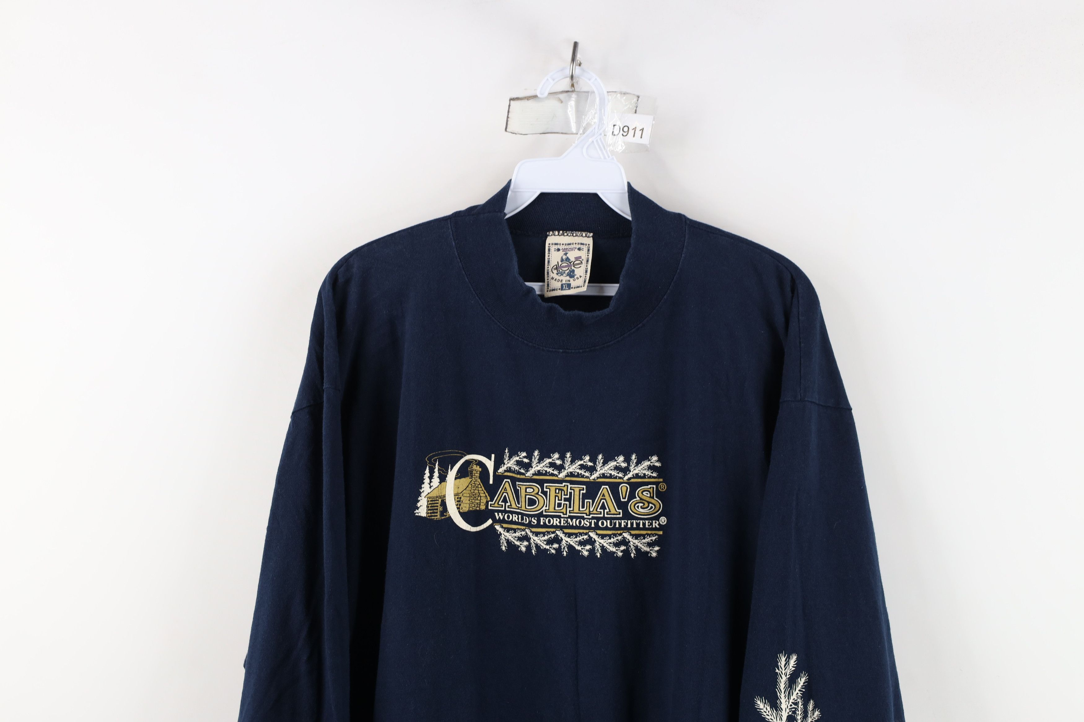 Cabelas × Vintage Vintage 90s Cabelas Spell Mock Neck Long Sleeve T-Shirt USA Size US XL / EU 56 / 4 - 2 Thumbnail
