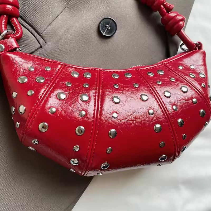 Other Punk Rivets PU Leather Crossbody Shoulder Streetwear Bag Size ONE SIZE - 5 Thumbnail
