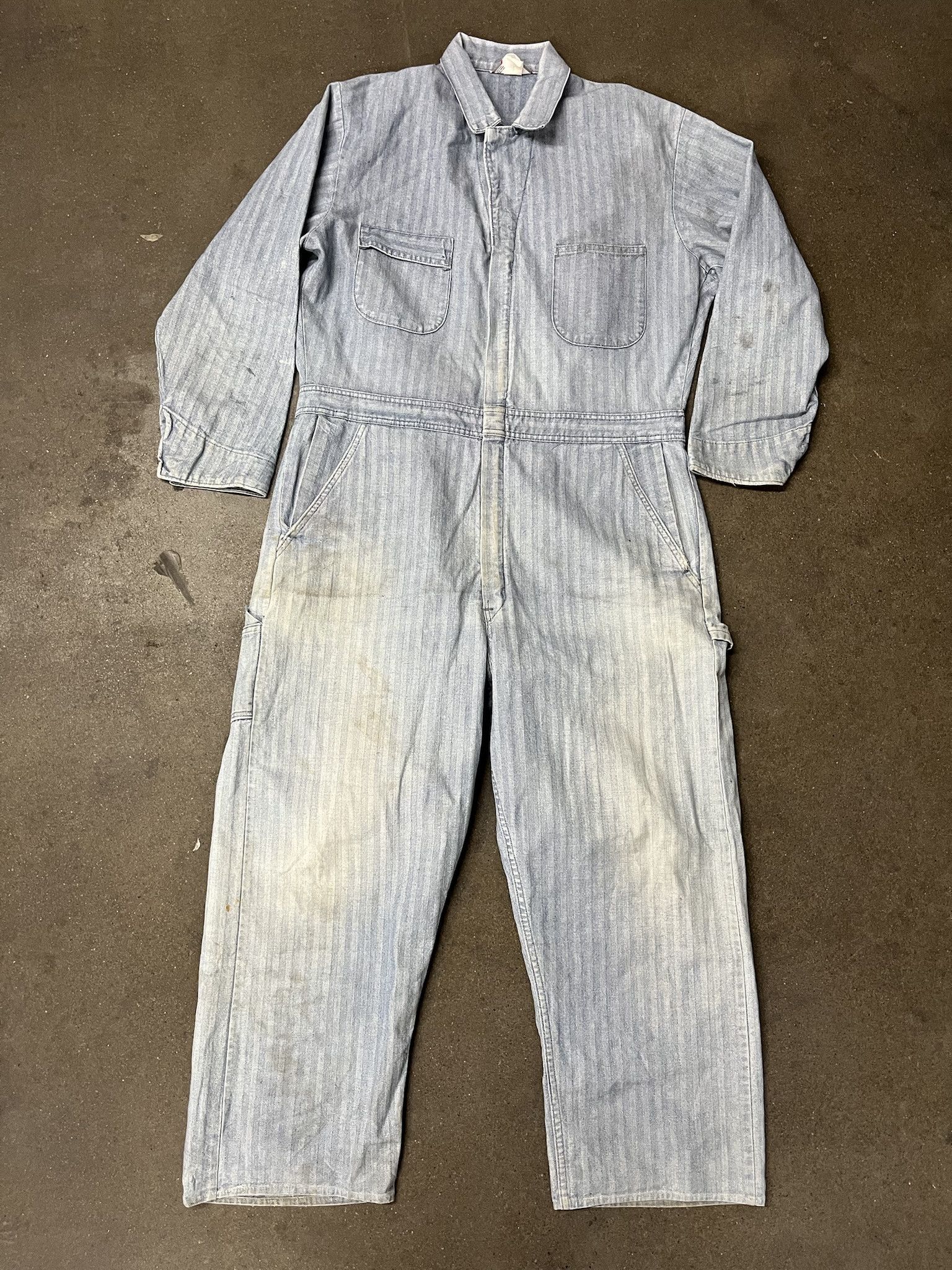 Vintage 1990s Sears Herringbone Mechanics Coverall Work Suit Size XL