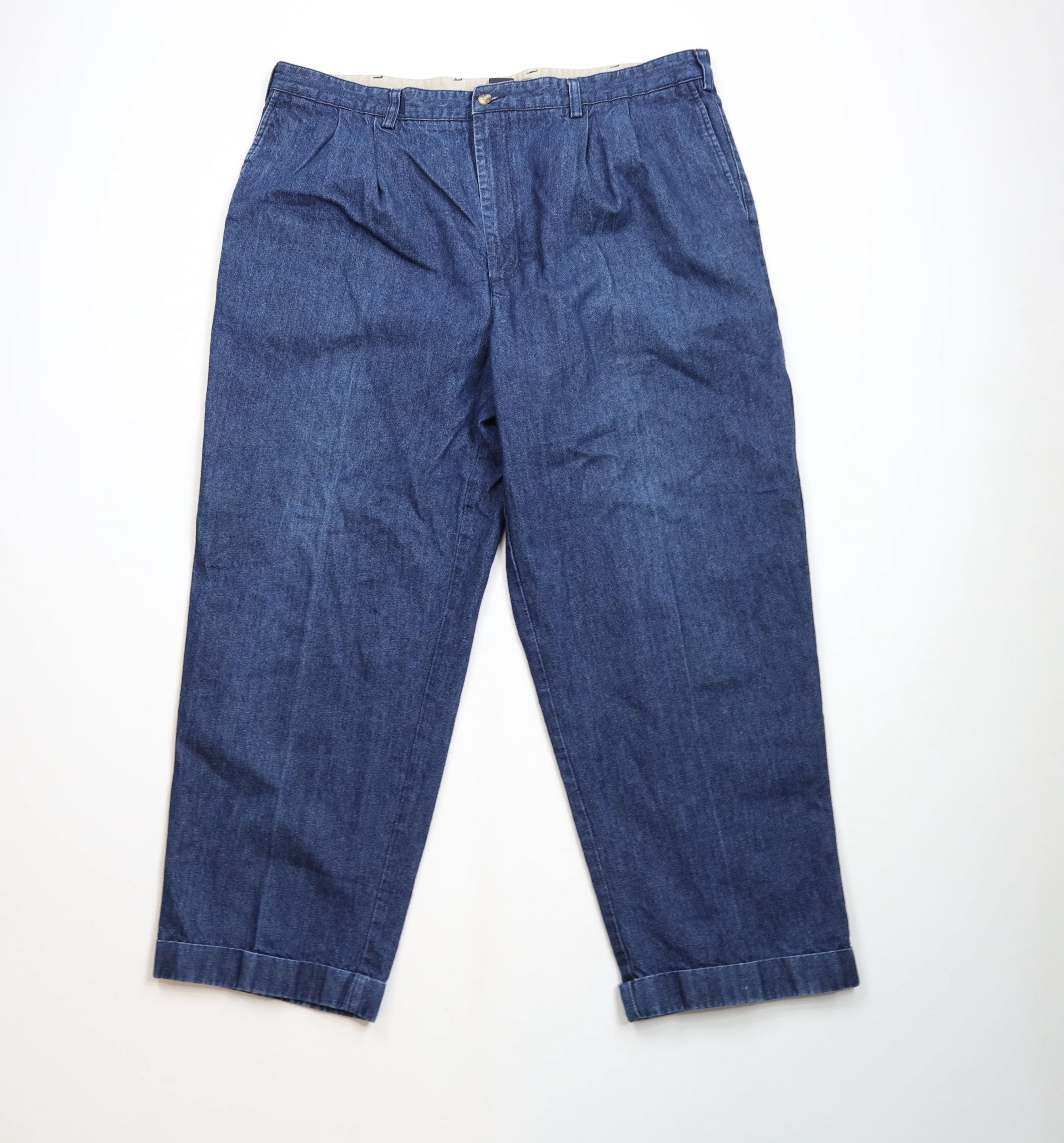 Tommy Hilfiger × Vintage Vintage Y2K 2001 Tommy Hilfiger Pleated Wide Leg Denim Jeans Size US 42 / EU 58 - 1 Thumbnail