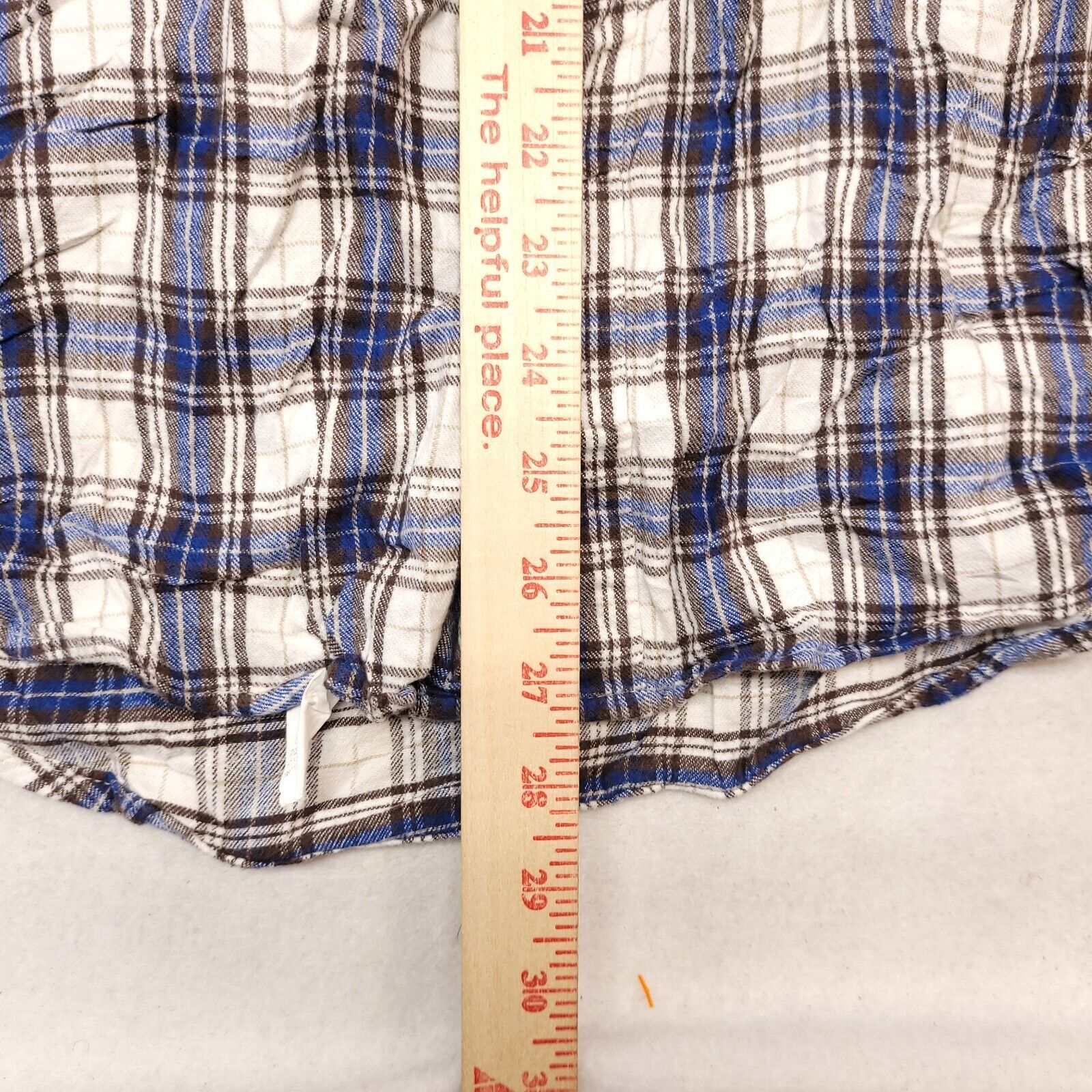 Cabelas Cabelas Tartan Flannel Shirt Adult Mens Size M White Blue Size US M / EU 48-50 / 2 - 8 Thumbnail