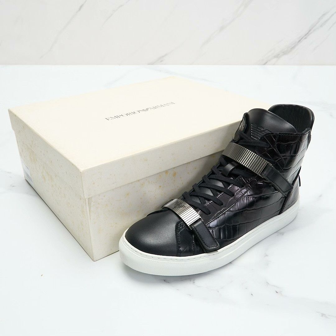 Emporio Armani Emporio Armani Men's Crocodile High-Top Casual Shoes Size US 9 / EU 42 - 1 Thumbnail