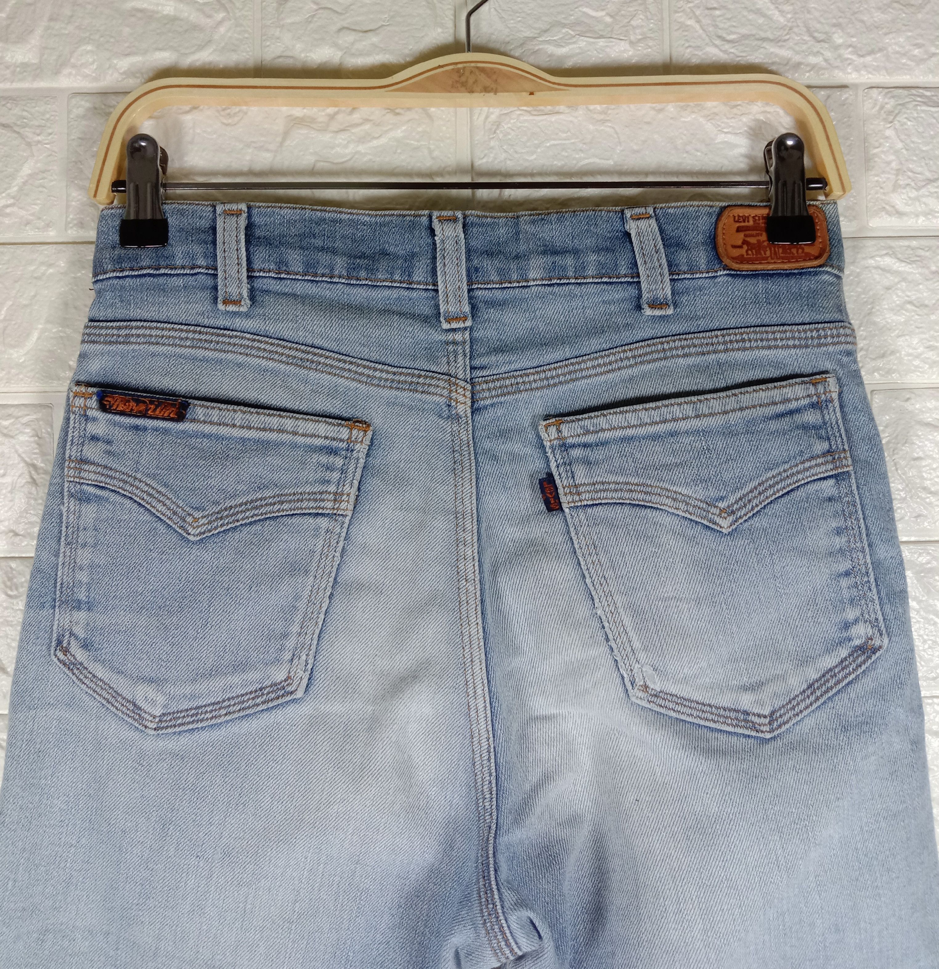 Levi's Vintage 80s Levi's Flare Jeans Talon Zipper Faded Blue Denim Size 29" - 6 Thumbnail