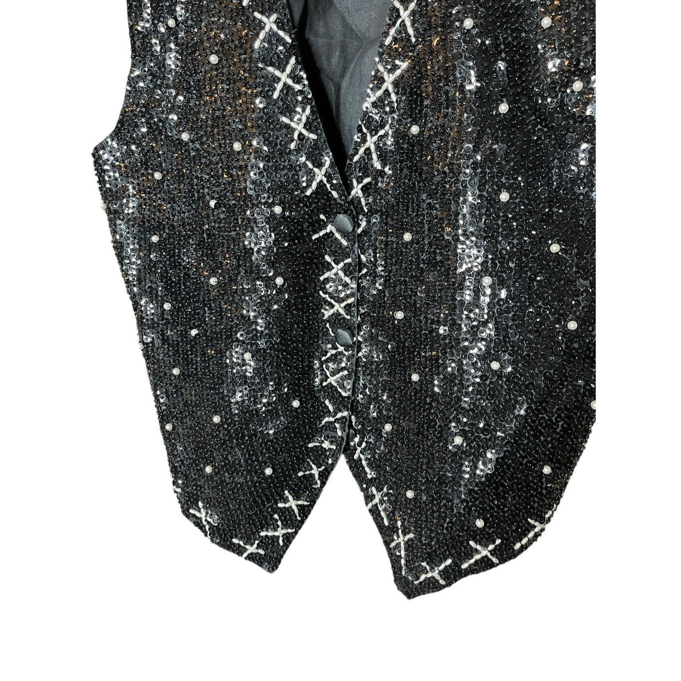 Other Vintage Theo 90s Sequin Beaded Vest Size M Size M / US 6-8 / IT 42-44 - 3 Thumbnail