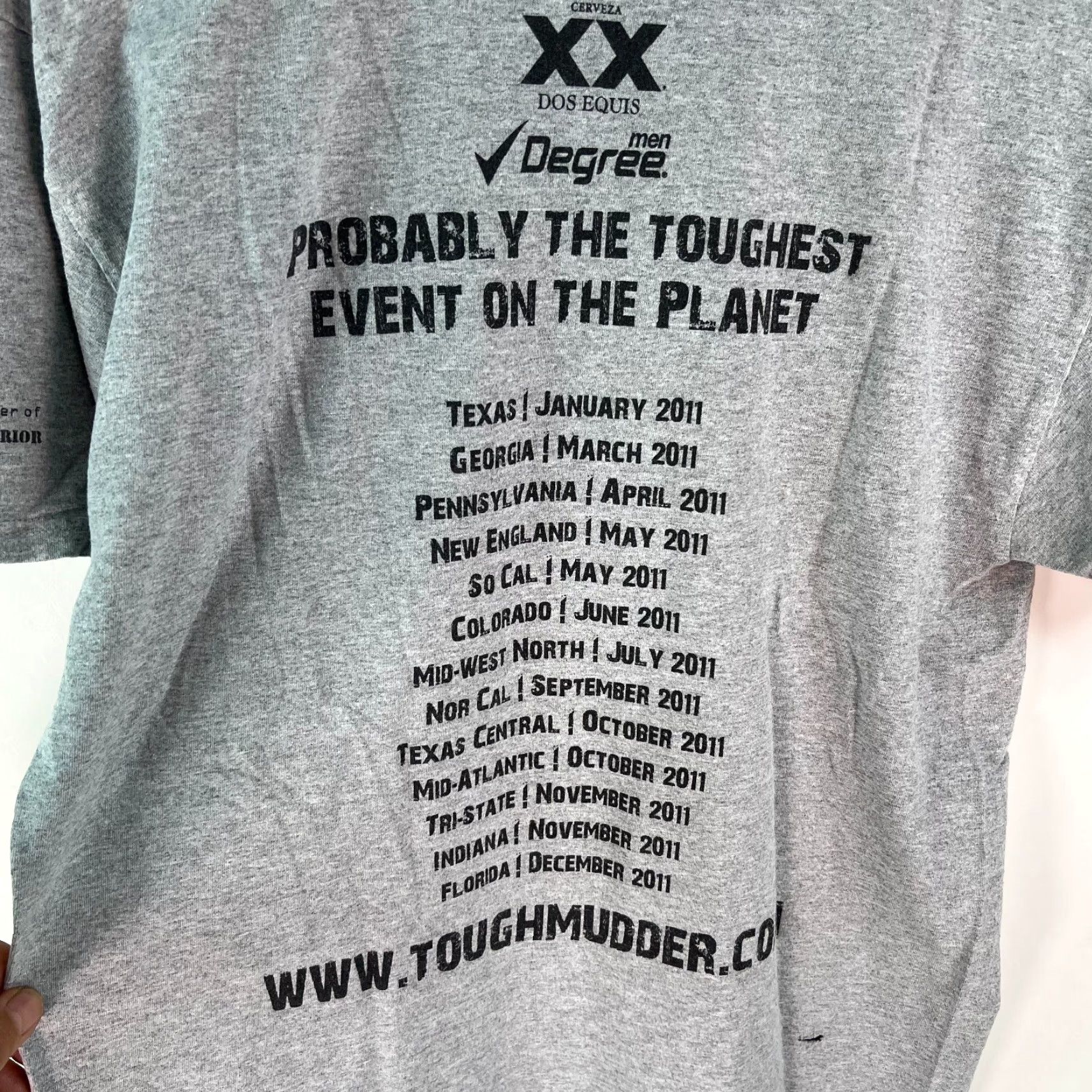 Hanes Tough Mudder Wisconsin 2011 Hanes Mens Pullover Gray Graphic T Shirt Size Large Size US L / EU 52-54 / 3 - 4 Thumbnail