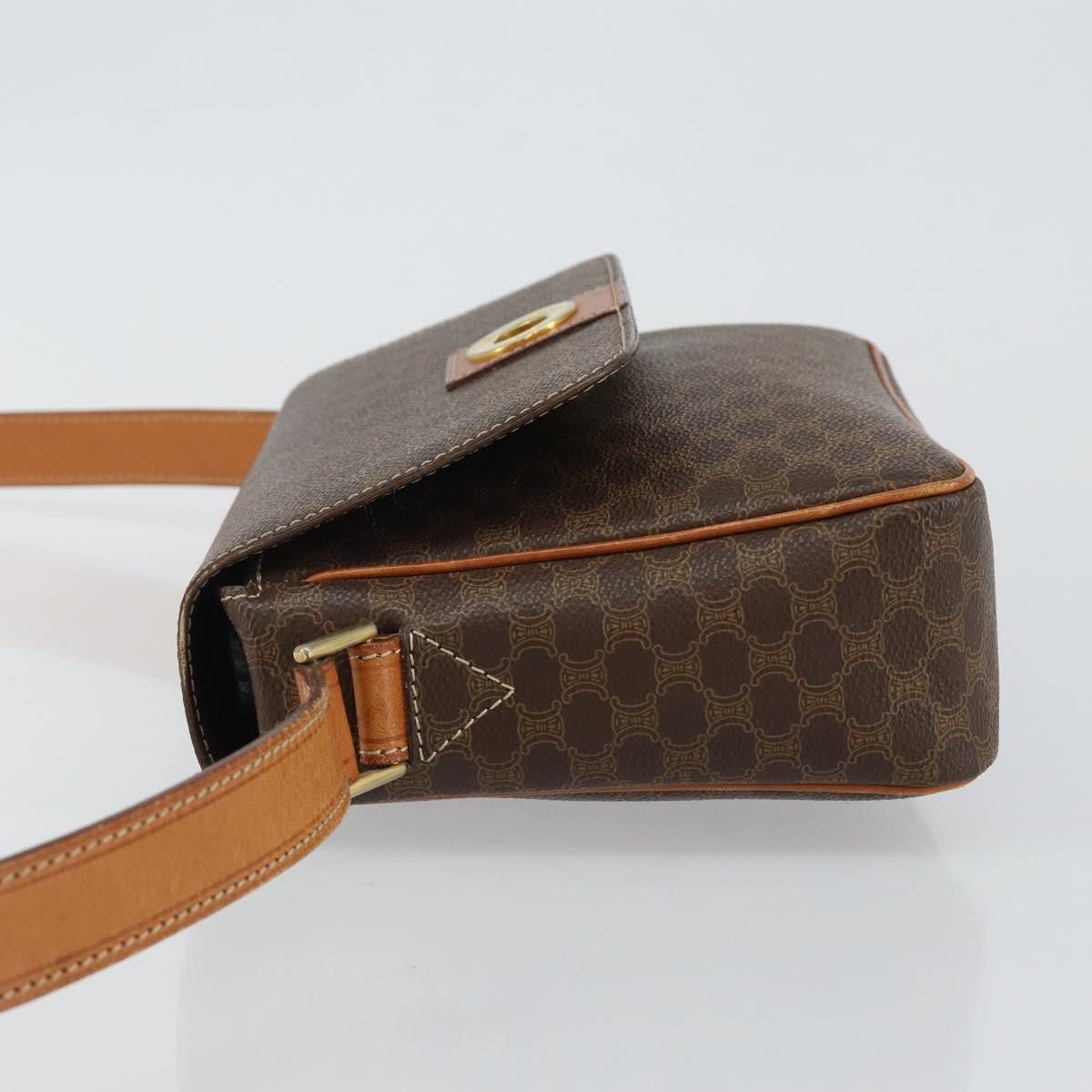 Celine CELINE Macadam Canvas Shoulder Bag Pvc Leather Brown Gold Size ONE SIZE - 5 Thumbnail