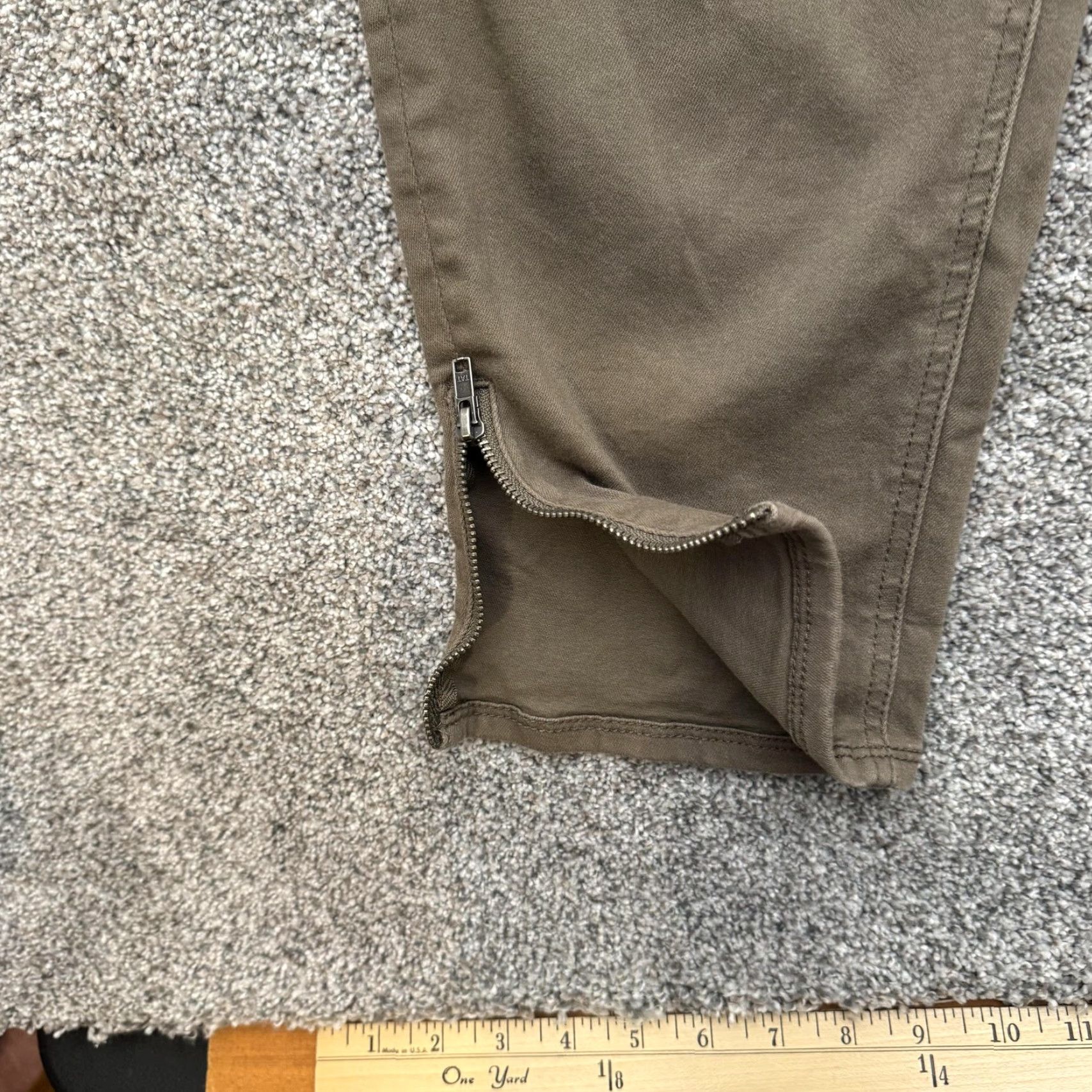 Vintage Lane Bryant Pants Womens 16 Stretch Ankle Zip Pockets Cropped Casual Brown Size 38" / US 16 / IT 52 - 5 Thumbnail