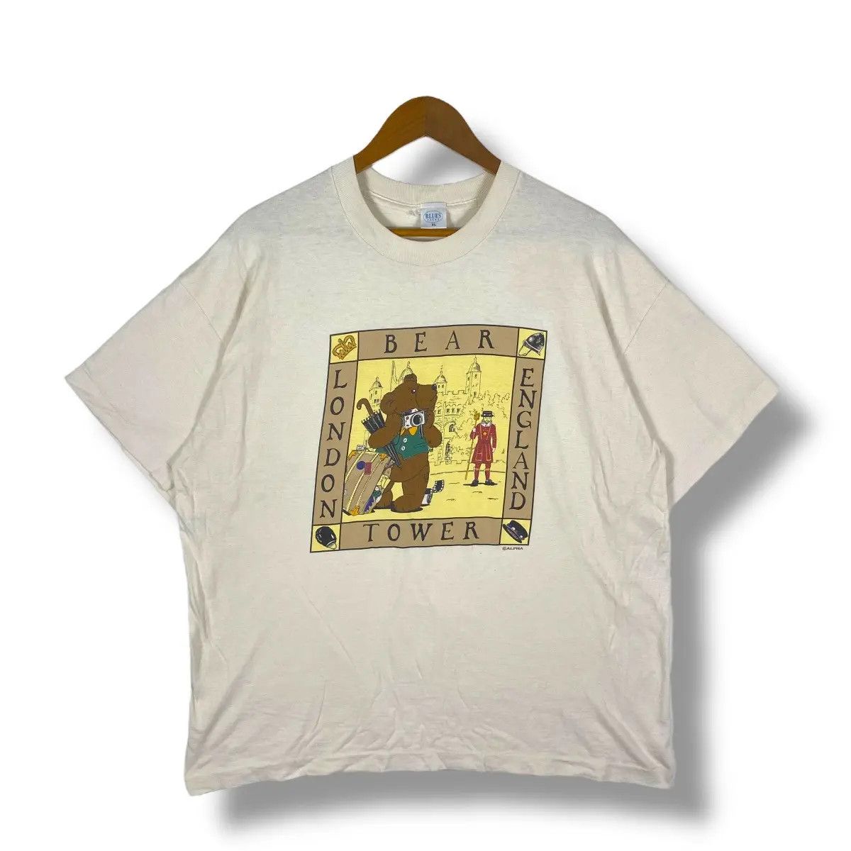Vintage Vintage 90's London Bear England Tower Blues Promo Tee Shirt Size US XL / EU 56 / 4 - 1 Thumbnail