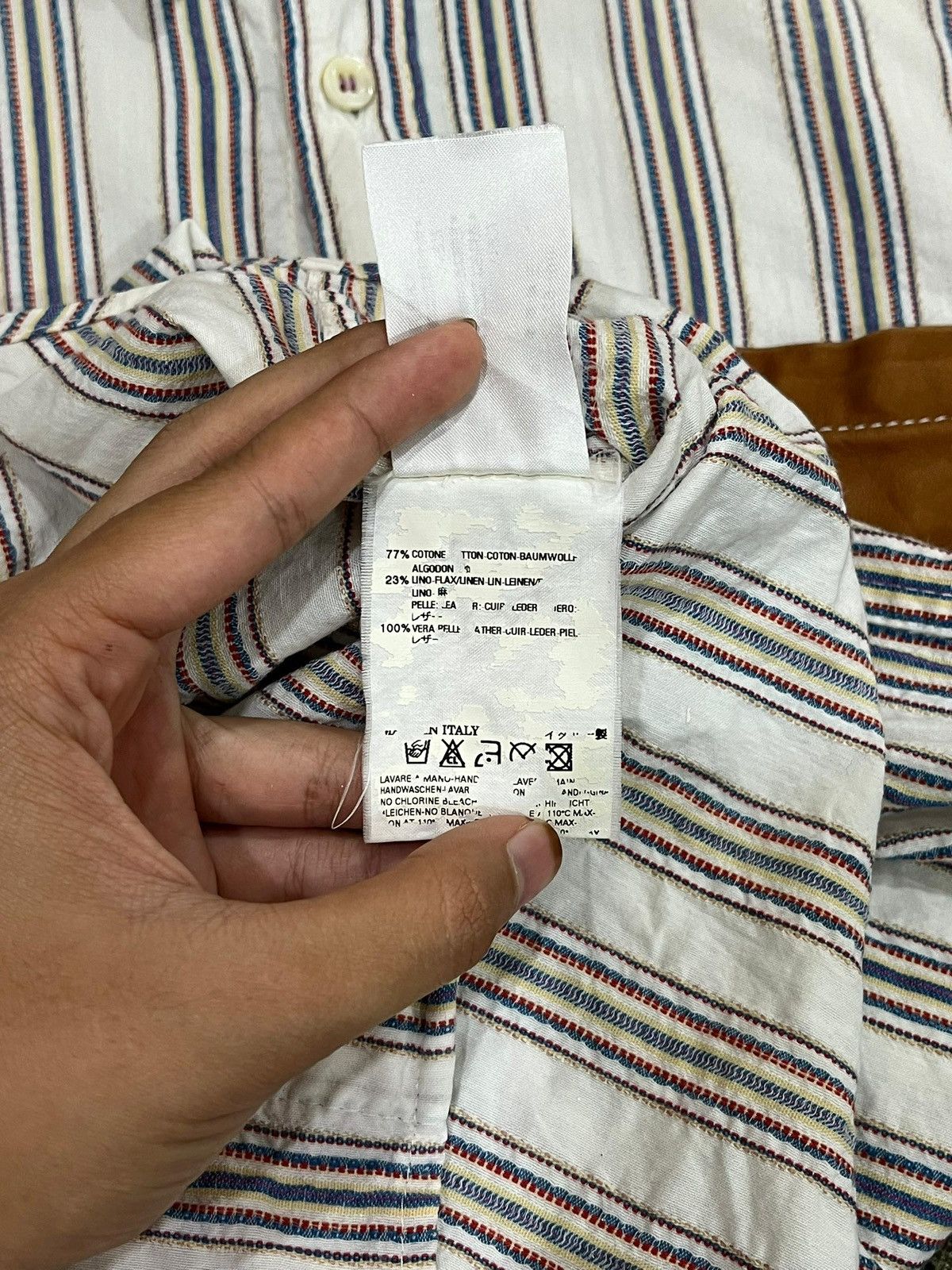 Dsquared2 × Vintage Dsquared2 Bengal Striped Shirt with Leather Pocket Size US M / EU 48-50 / 2 - 7 Thumbnail