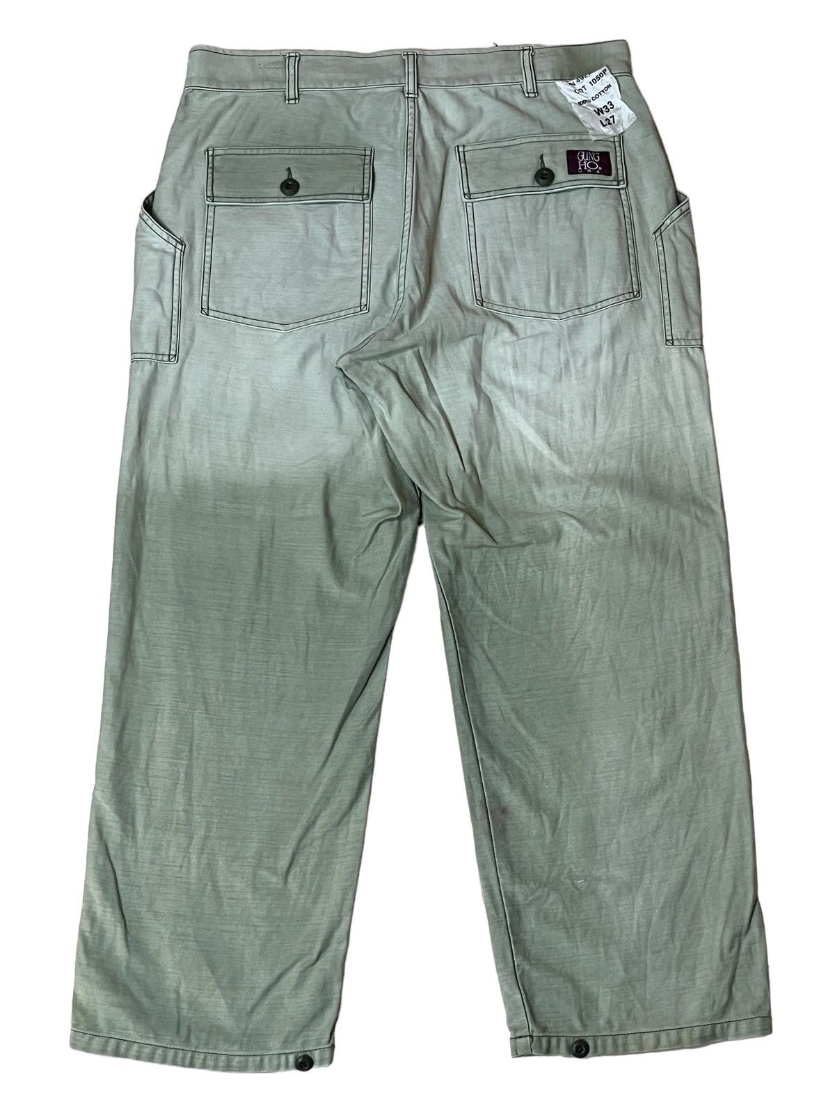 Toyo Enterprises VINTAGE GUNG HO USA MILITARY FATIGUE BAKER FADED PANTS Size US 35 - 2 Thumbnail