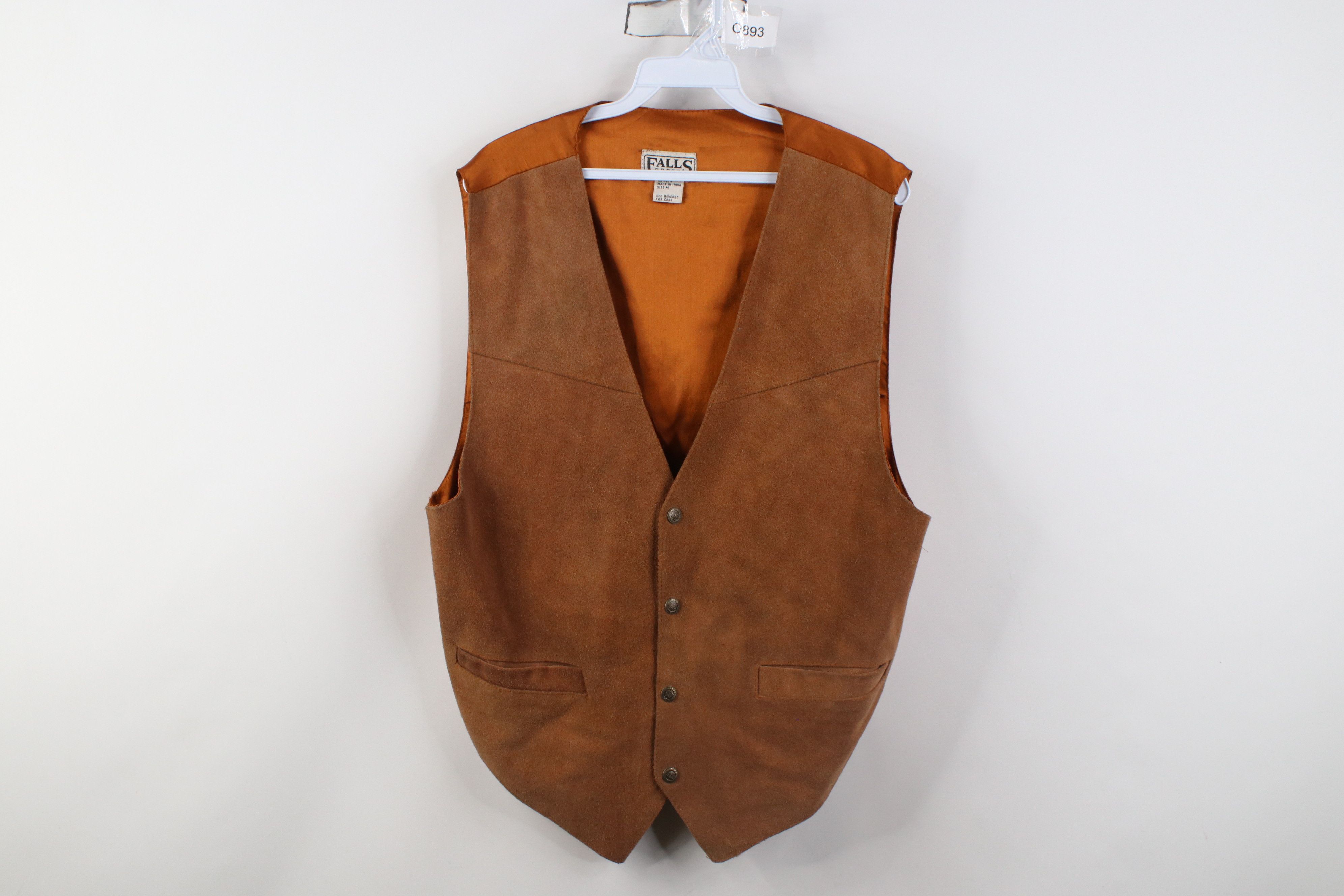 Vintage Vintage 90s Streetwear Back Suede Leather Vest Jacket Brown Size US M / EU 48-50 / 2 - 1 Thumbnail
