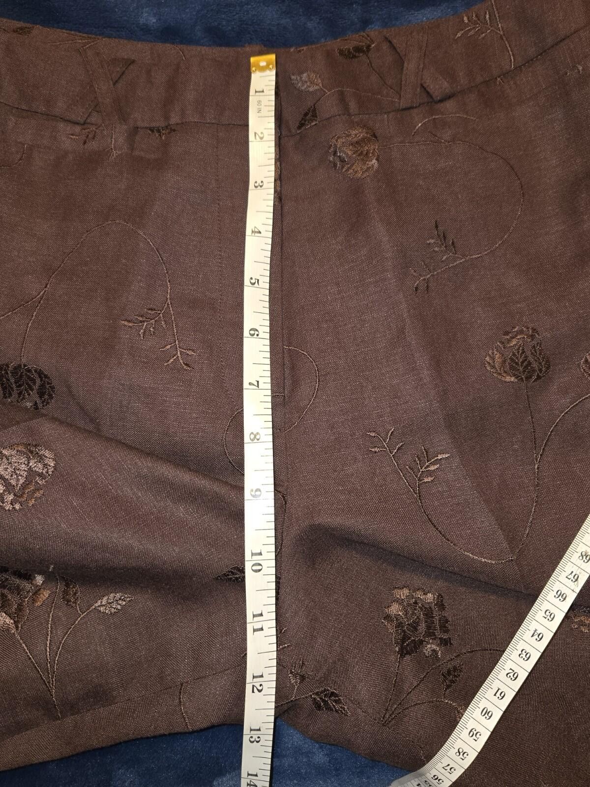 Other Briggs New York Women’s Cropped Pants Brown Capri Pants 8 Size 30" / US 8 / IT 44 - 5 Thumbnail