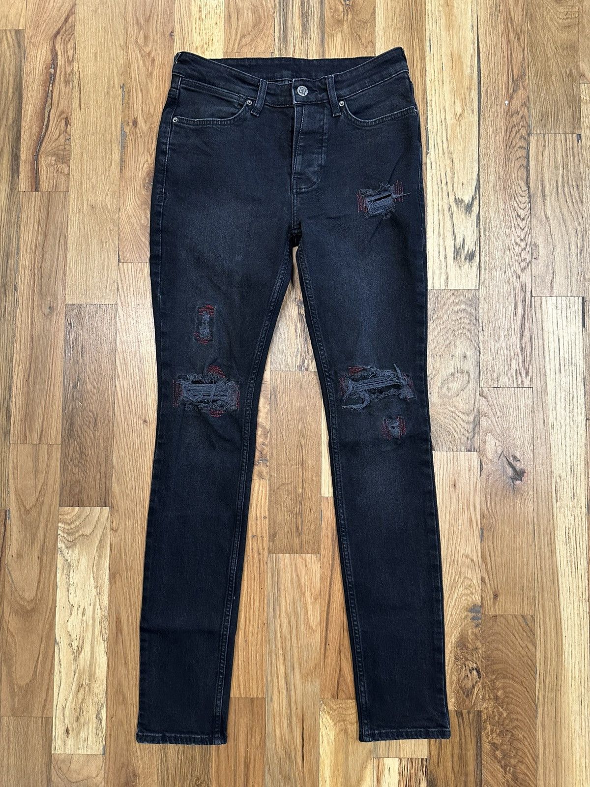 Ksubi Ksubi Red Stitched Patch Black Denim Jeans Size 31 Size US 31 - 1 Thumbnail