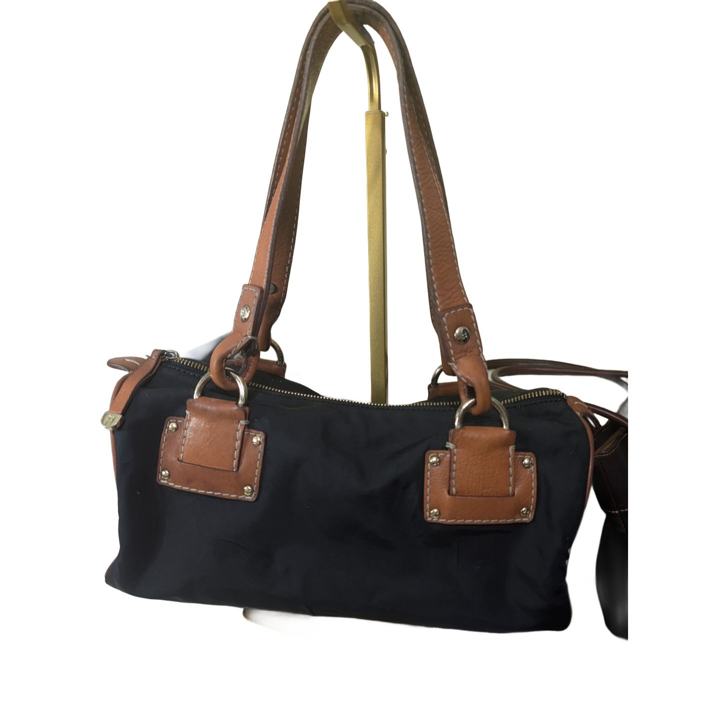 Kate Spade Kate Spade NY Travel Purse Black Nylon-Brown Leather-Gold Size ONE SIZE - 5 Thumbnail