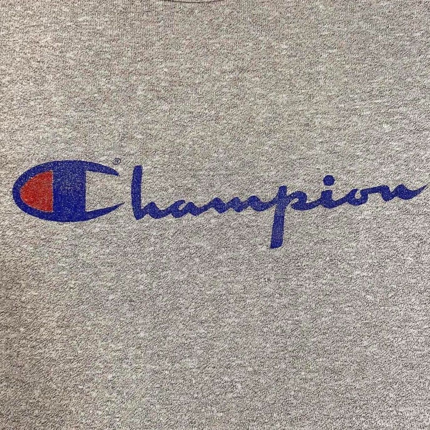 Champion VINTAGE Champion Graphic Big Logo Spellout Short Sleeve T-Shirt M Grey 90s Mens Shirt Size US M / EU 48-50 / 2 - 2 Thumbnail