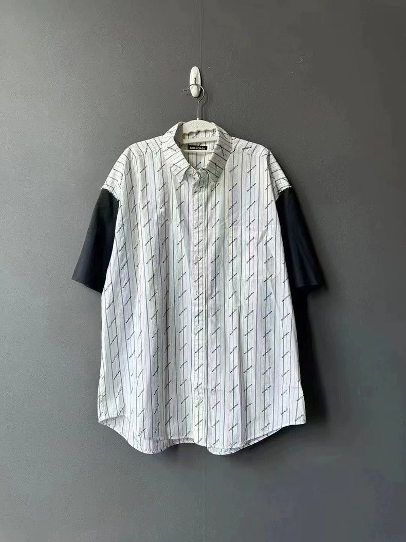 Balenciaga Balenciaga size 37 Fake two bullet screen short-sleeved shi Size US S / EU 44-46 / 1 - 1 Thumbnail