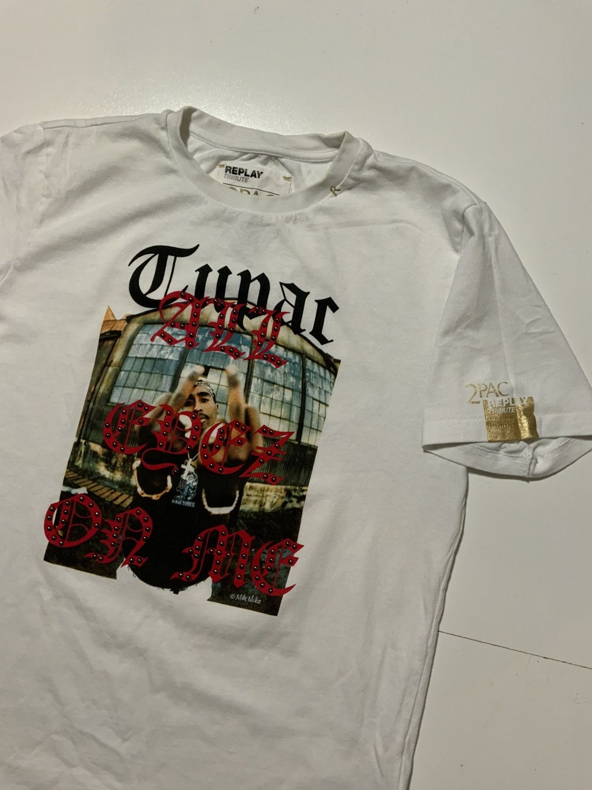 Replay Replay Tribute 2Pac Tupac All Eyez On Me Studded T-Shirt Size US L / EU 52-54 / 3 - 4 Thumbnail