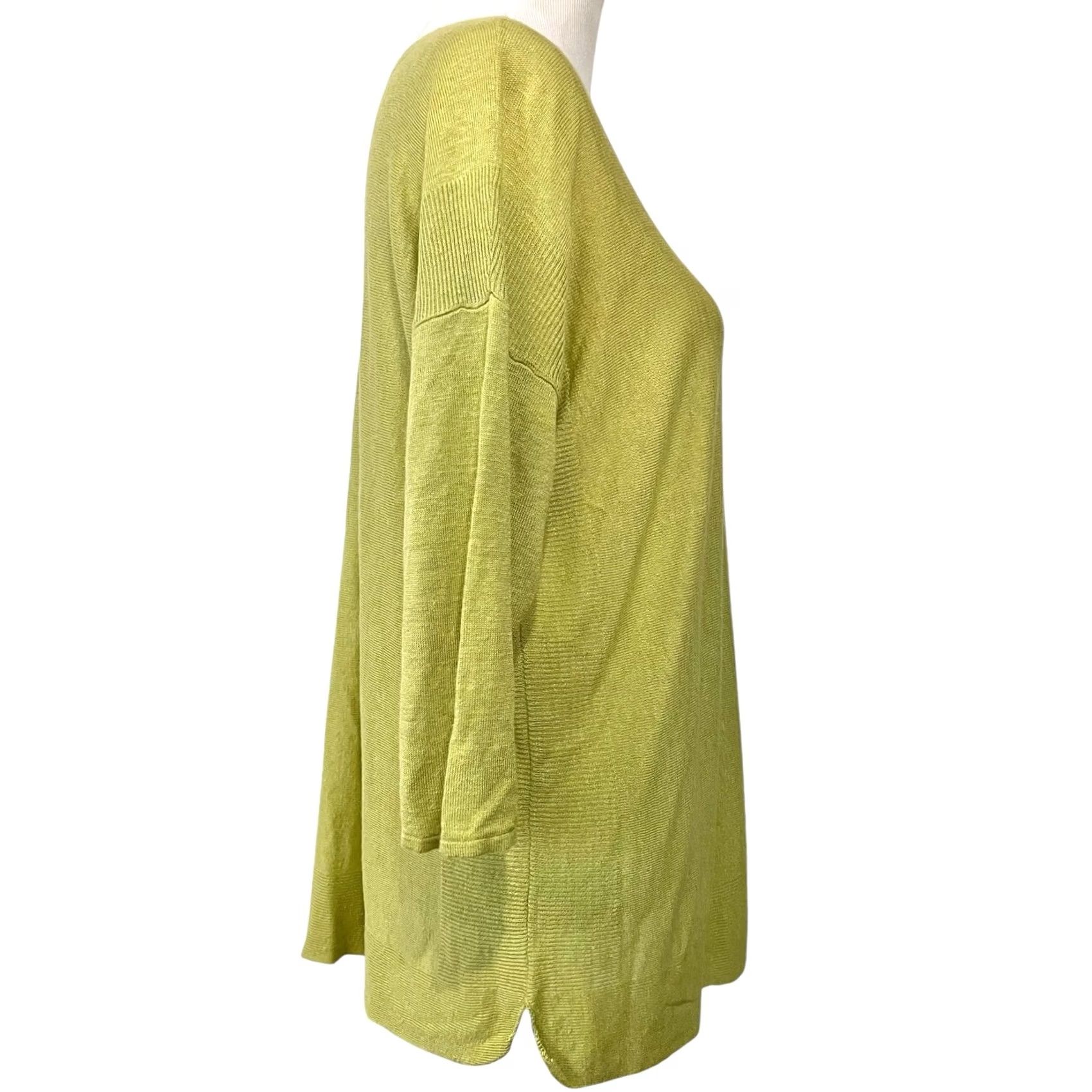 J. Jill VINTAGE J Jill Tunic Sweater Linen Blend Light Green 3/4 Sleeve Casual Knit Women’s Sz L Size L / US 10 / IT 46 - 5 Thumbnail