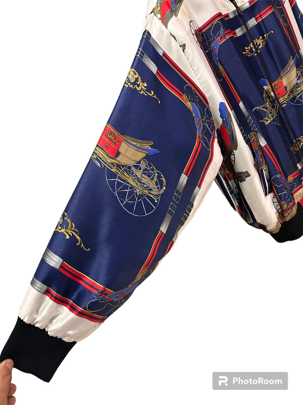 Vintage Vtg Unbrand Picasso Reversible Bomber Jacket Size US L / EU 52-54 / 3 - 13 Thumbnail